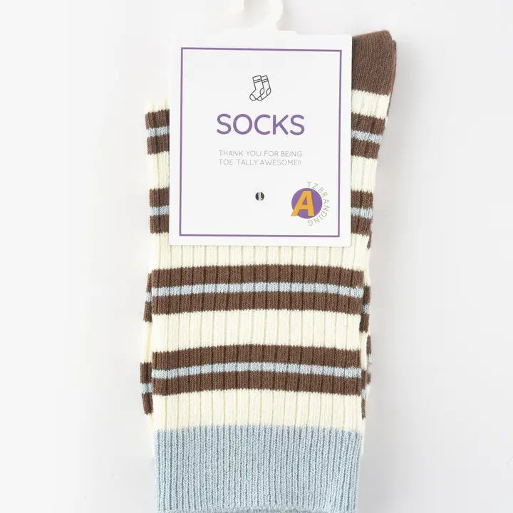 Myla Blue Striped Socks