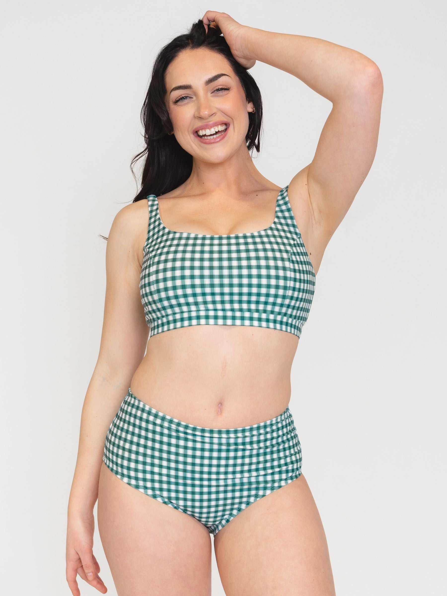 Juniper Gingham Scoop Bralette