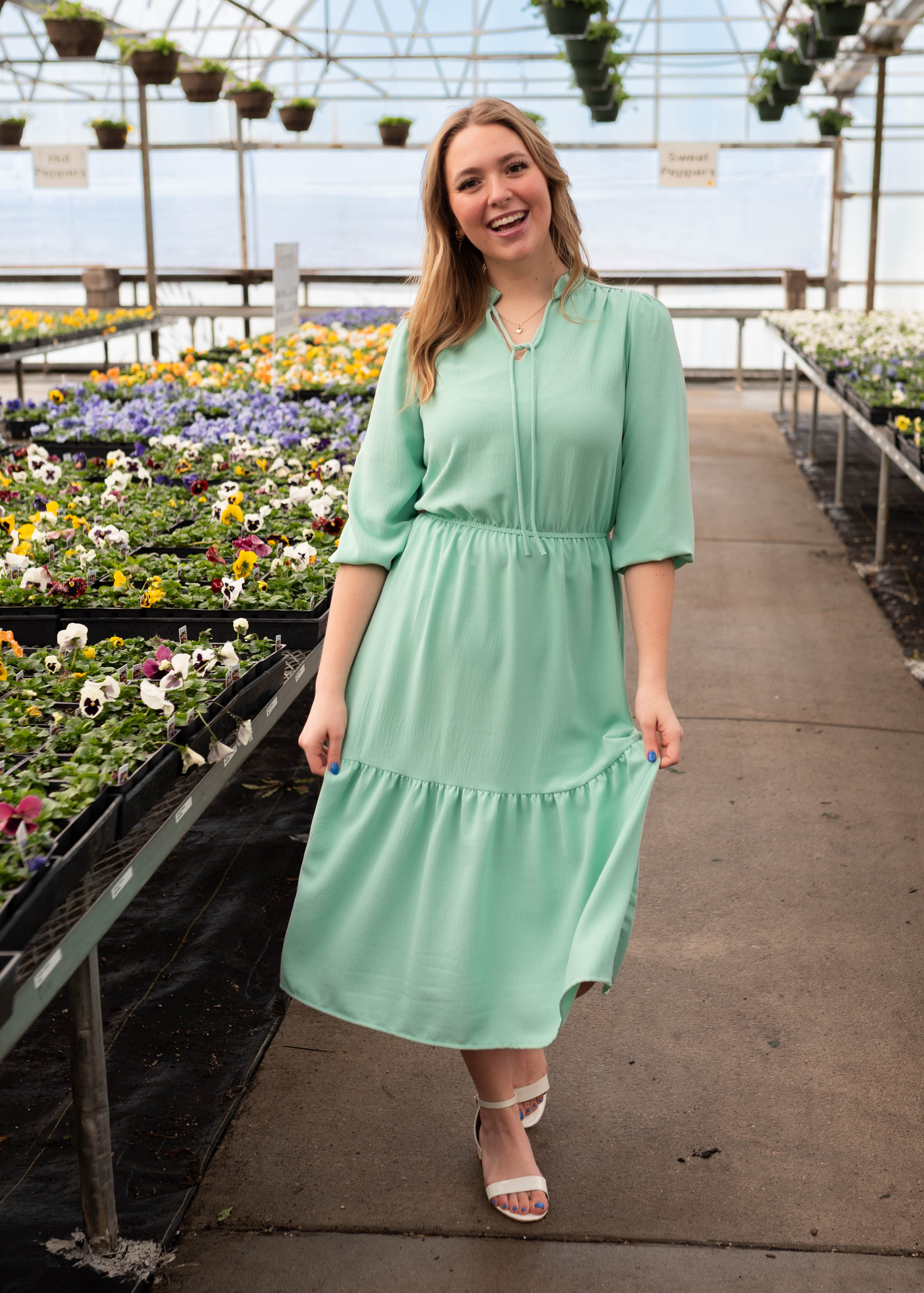 Ada Mint Tiered Dress