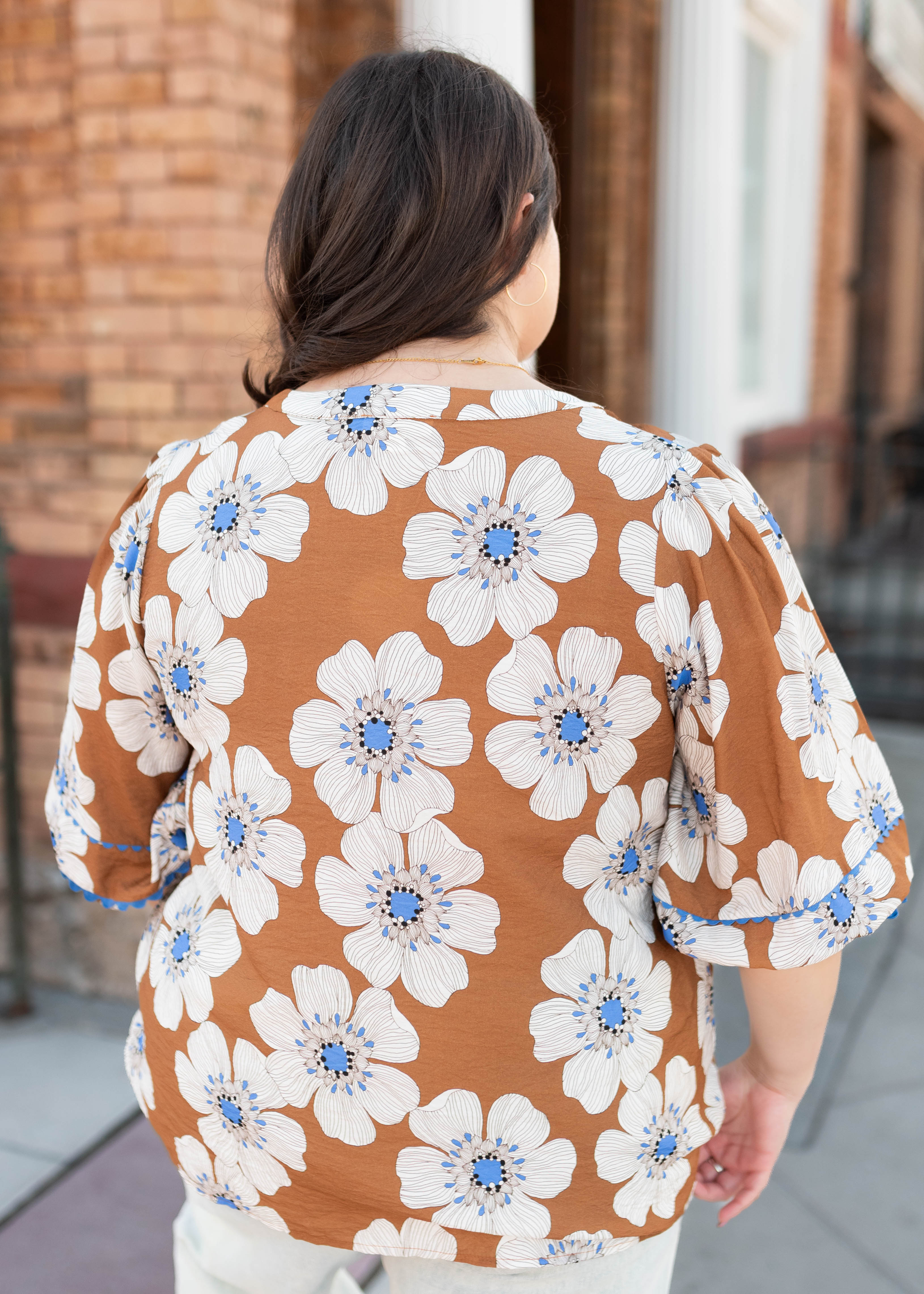 Agnes Cinnamon Floral Top