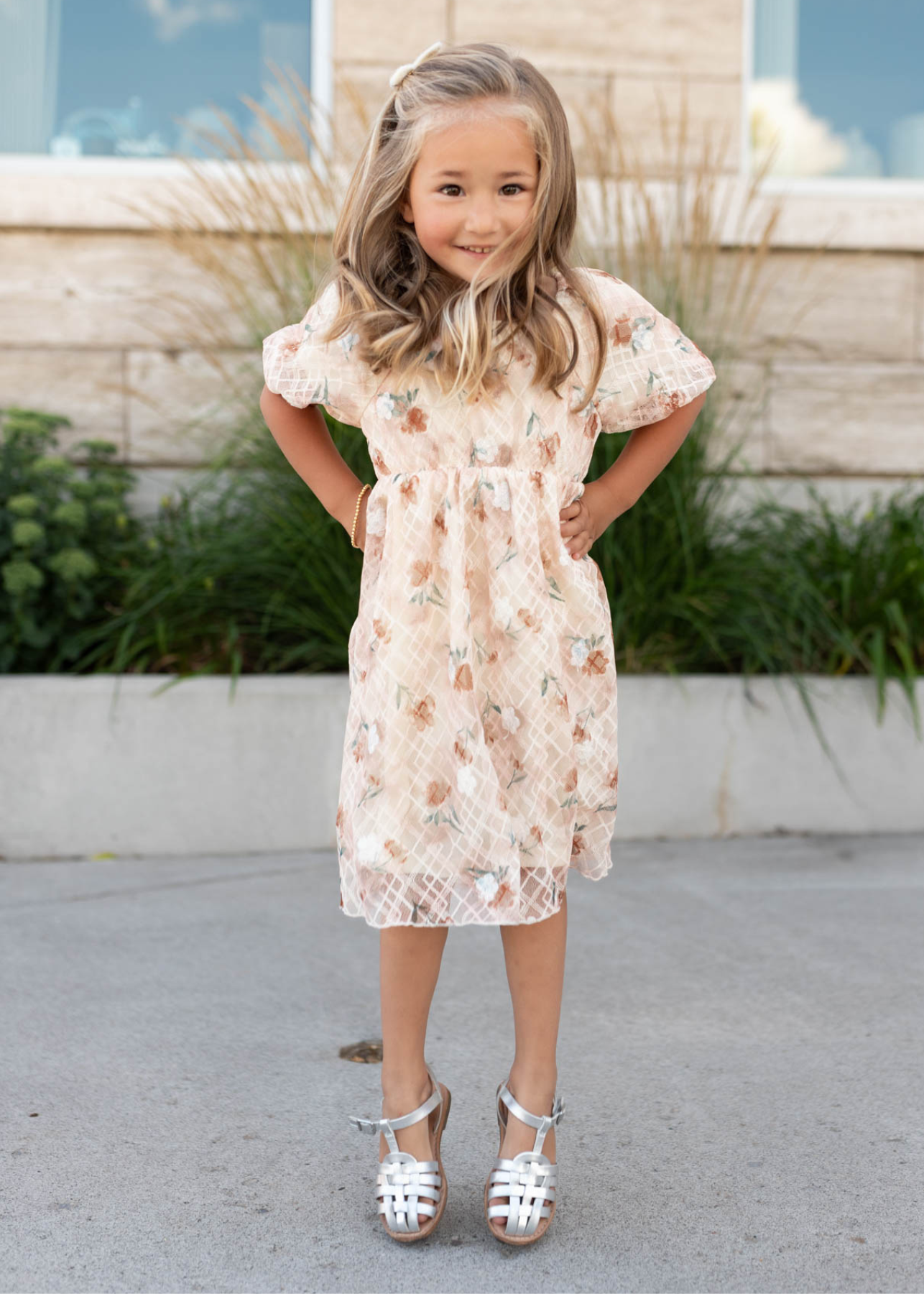 Alina Floral Lace Little Girls Dress
