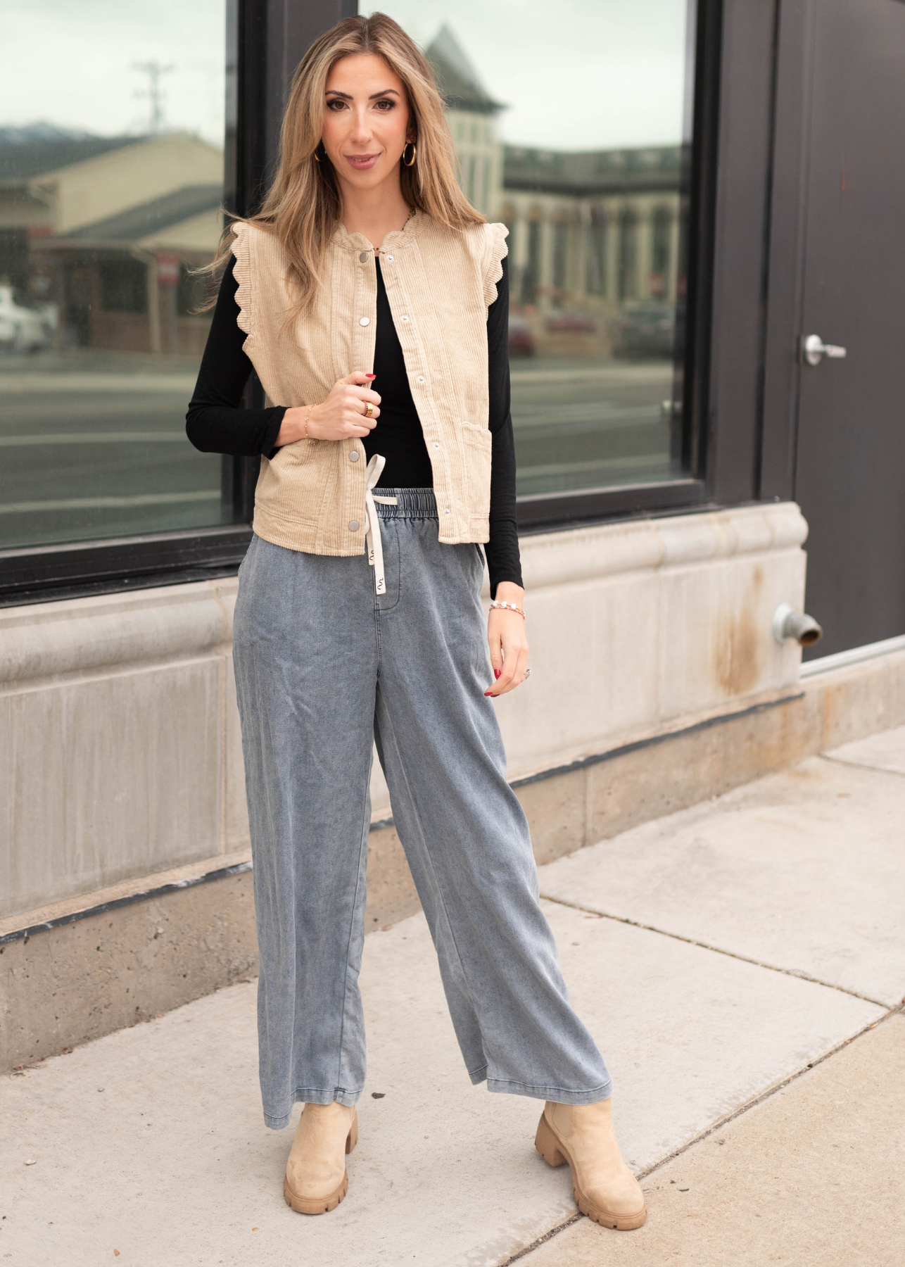 Allison Corduroy Cardigan Vest