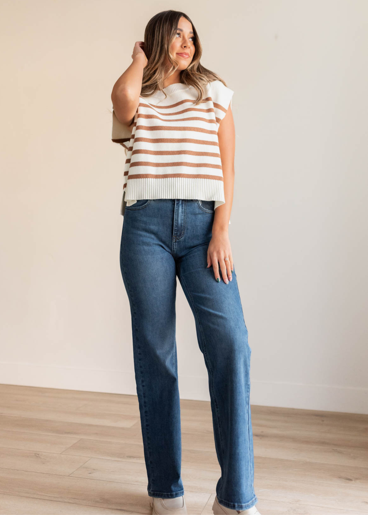Amanda Medium Wash High Rise Straight Jeans