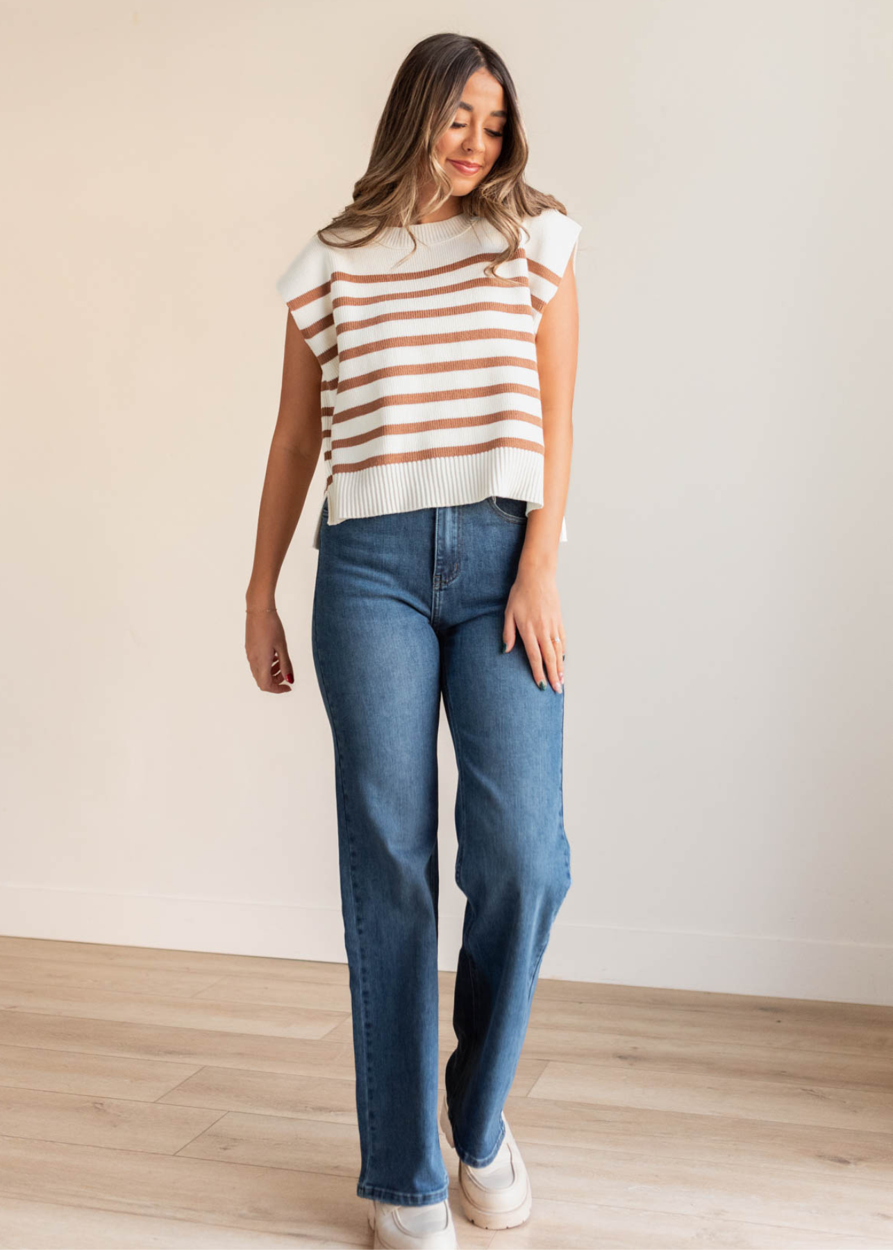 Amanda Medium Wash High Rise Straight Jeans