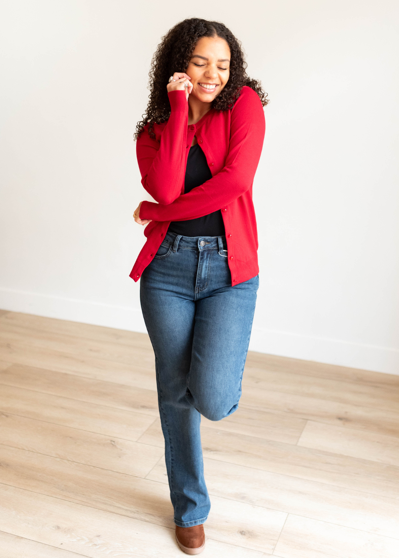 Amanda Medium Wash High Rise Straight Jeans