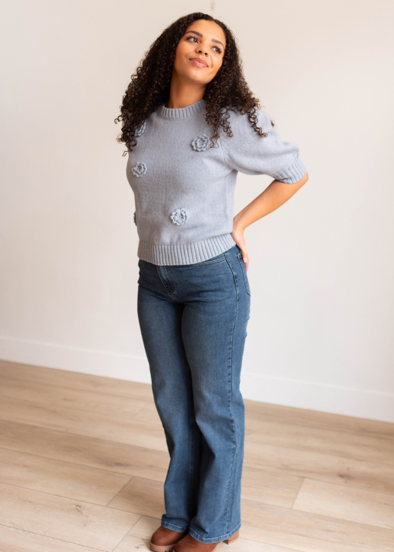 Amanda Medium Wash High Rise Straight Jeans