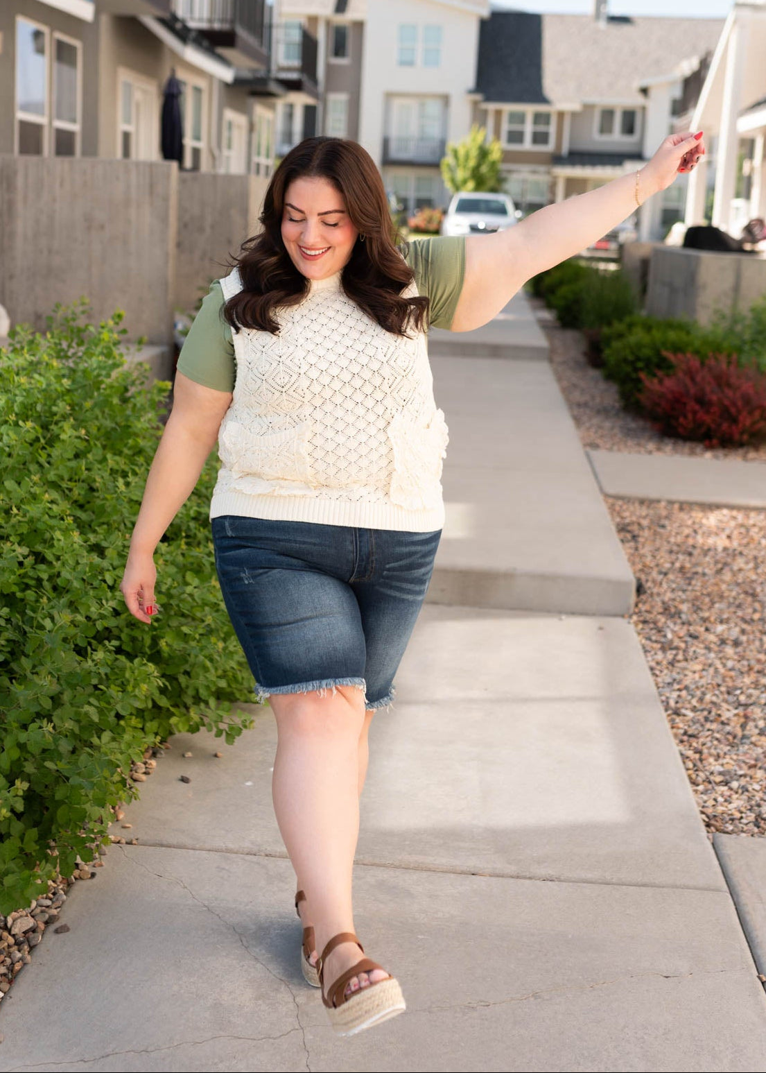 Amiah Cream Knit Sweater Vest
