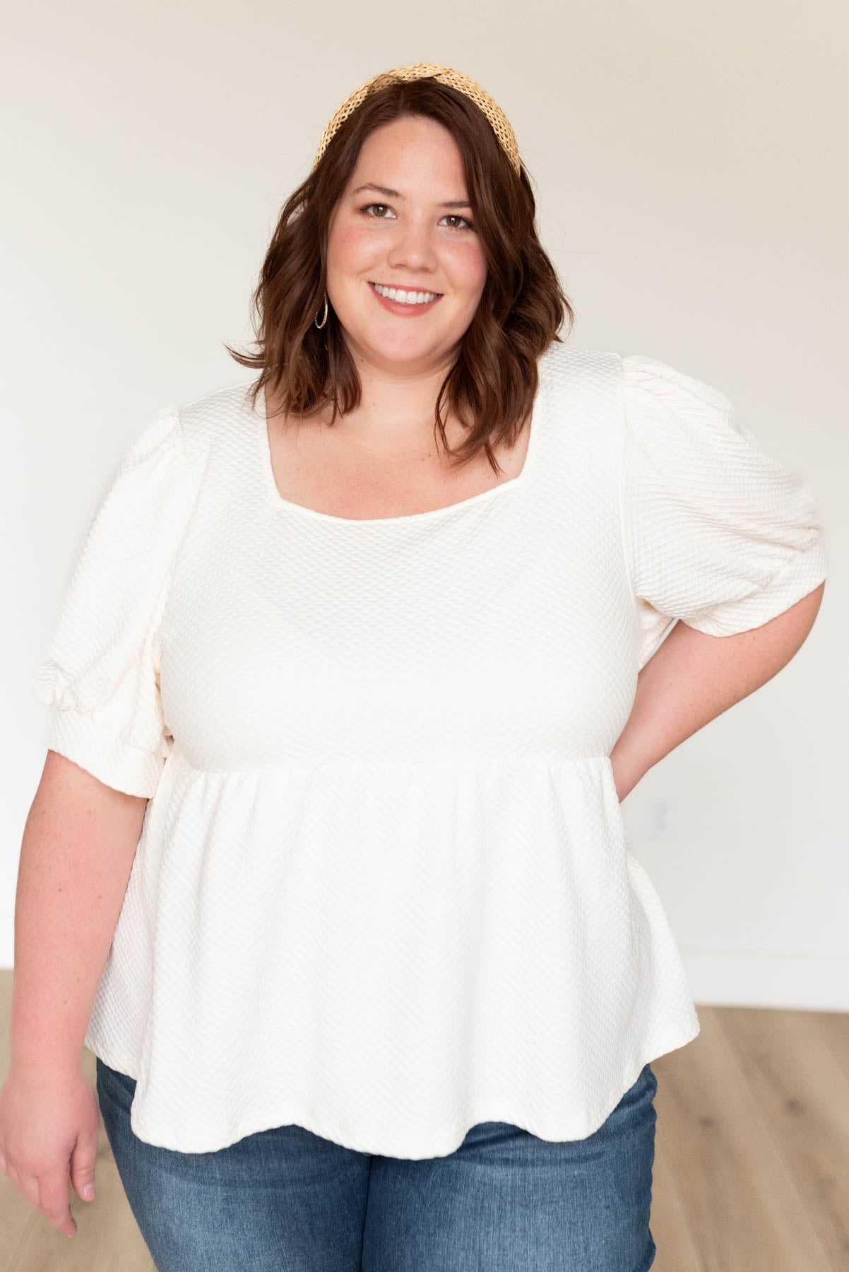Angelina Cream Ruffle Top