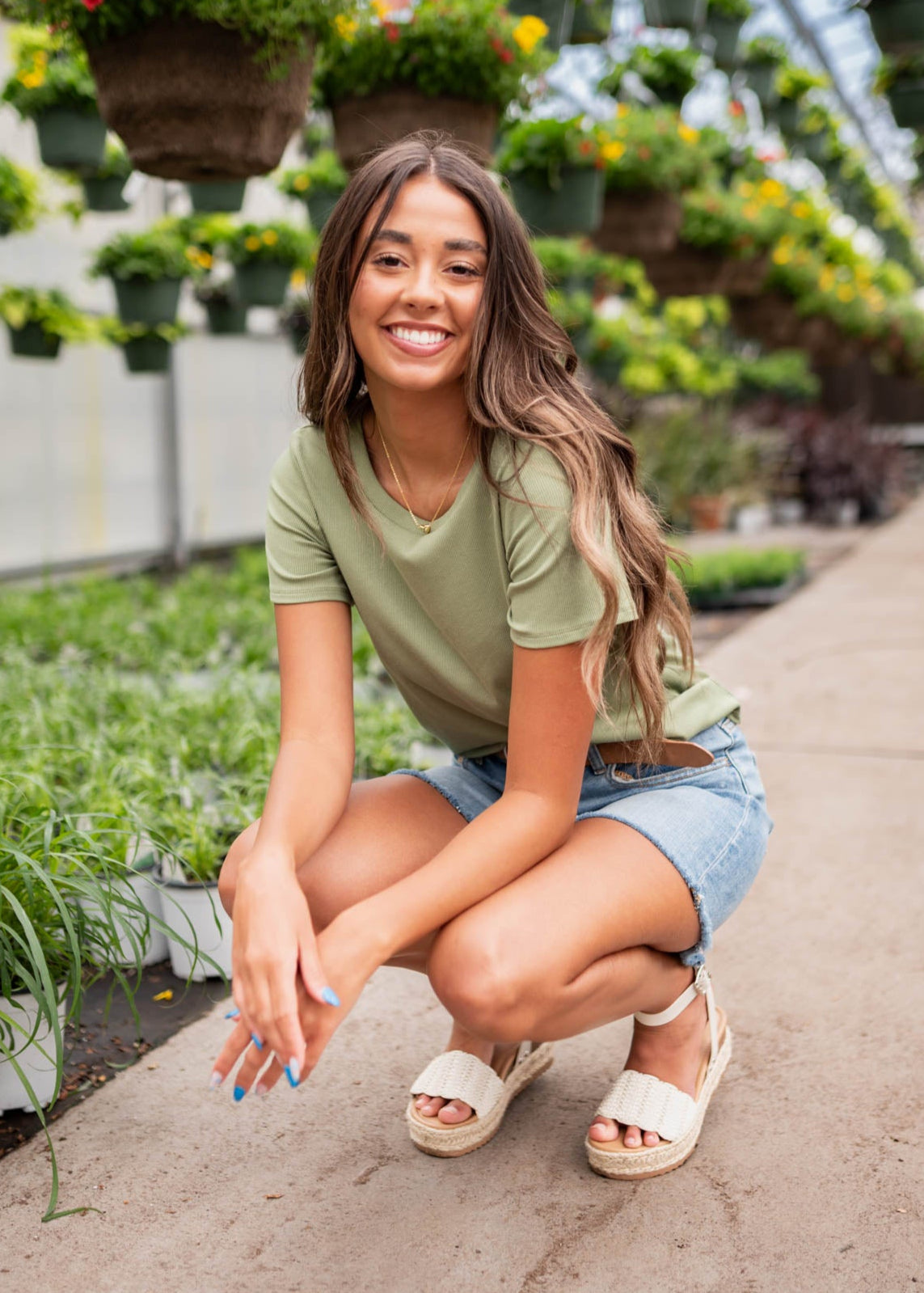 Ari Sage Ribbed Top