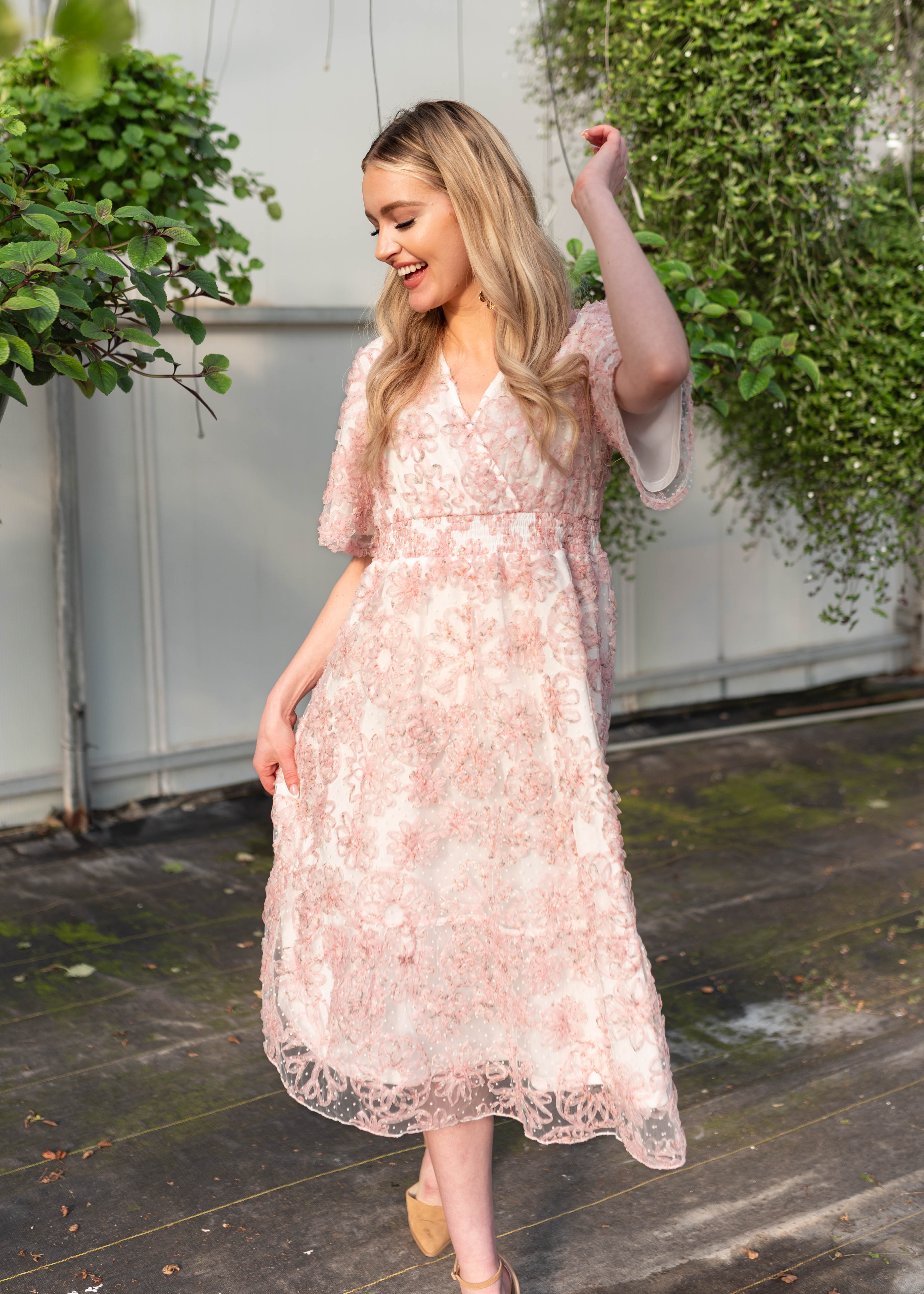 Aubree Pink Floral Dress