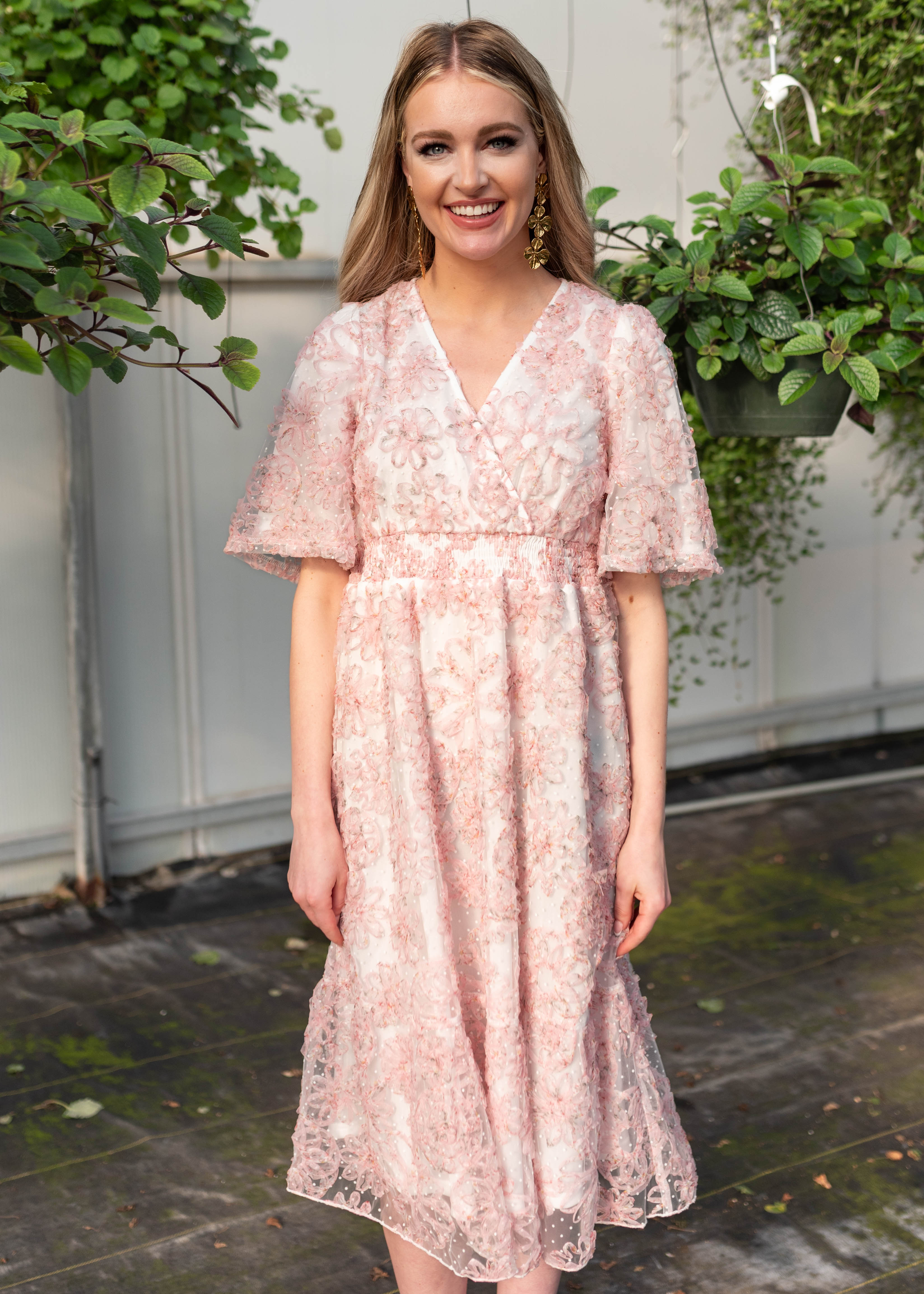 Aubree Pink Floral Dress