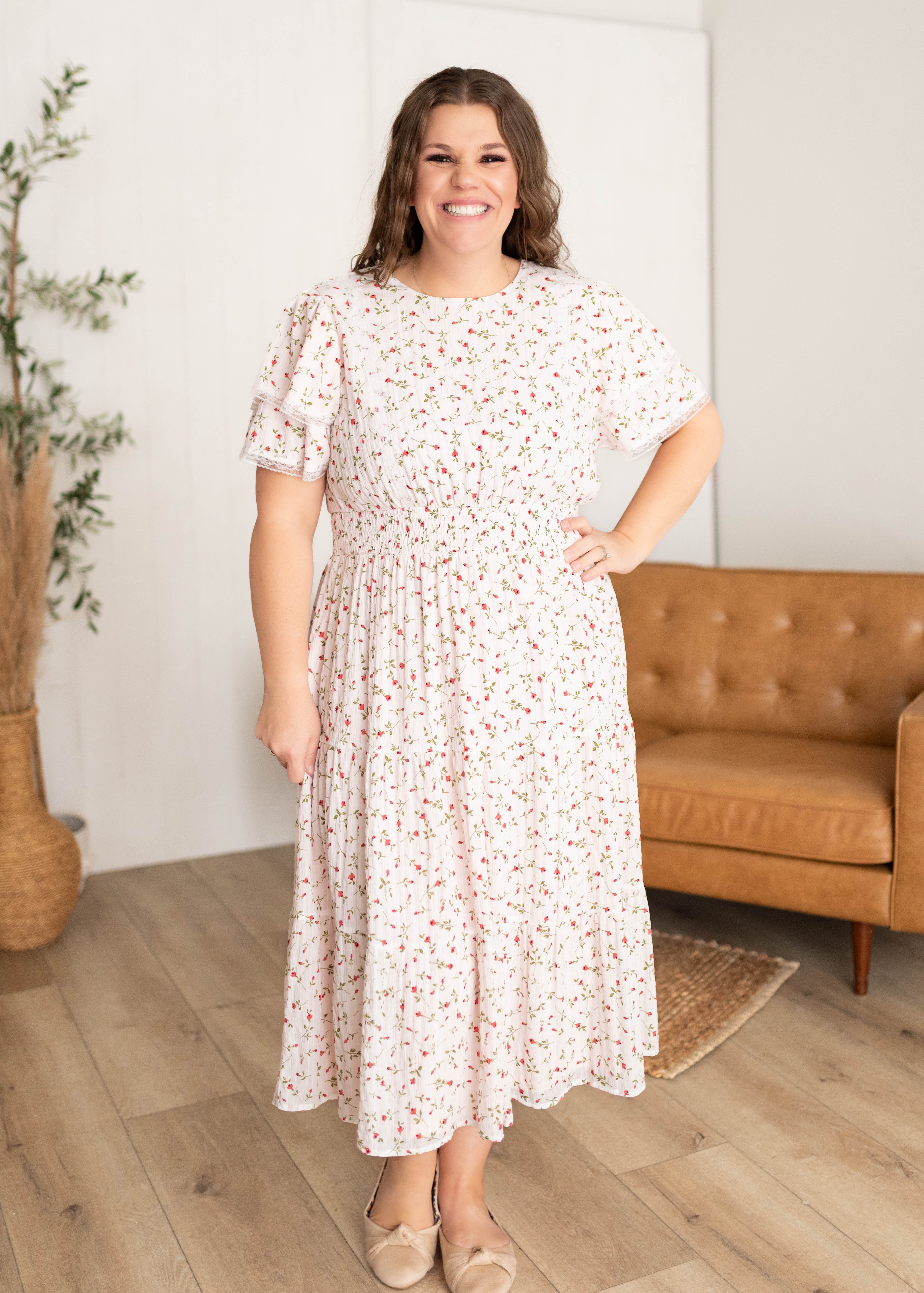 Averie Pink Floral Dress