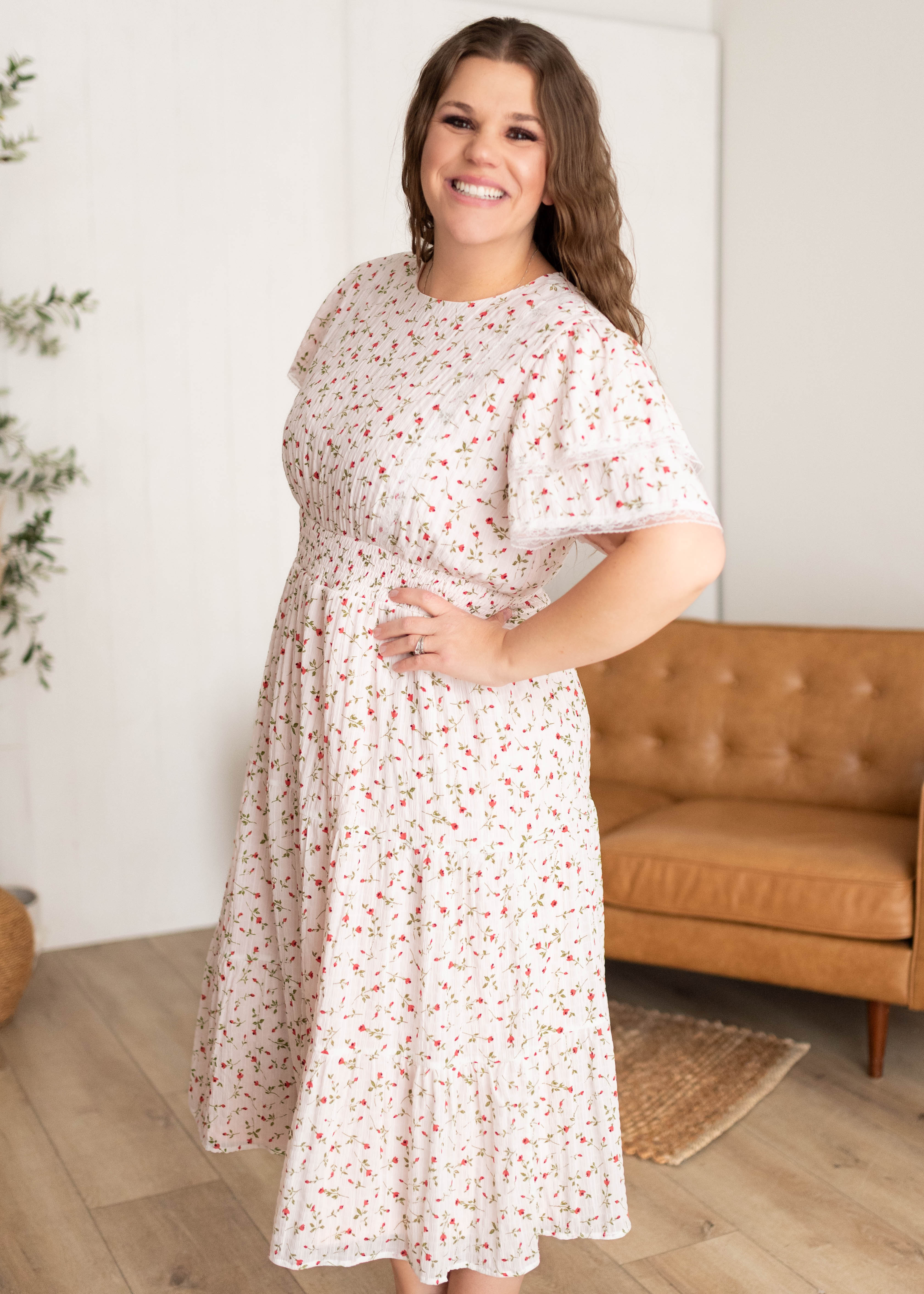 Averie Pink Floral Dress