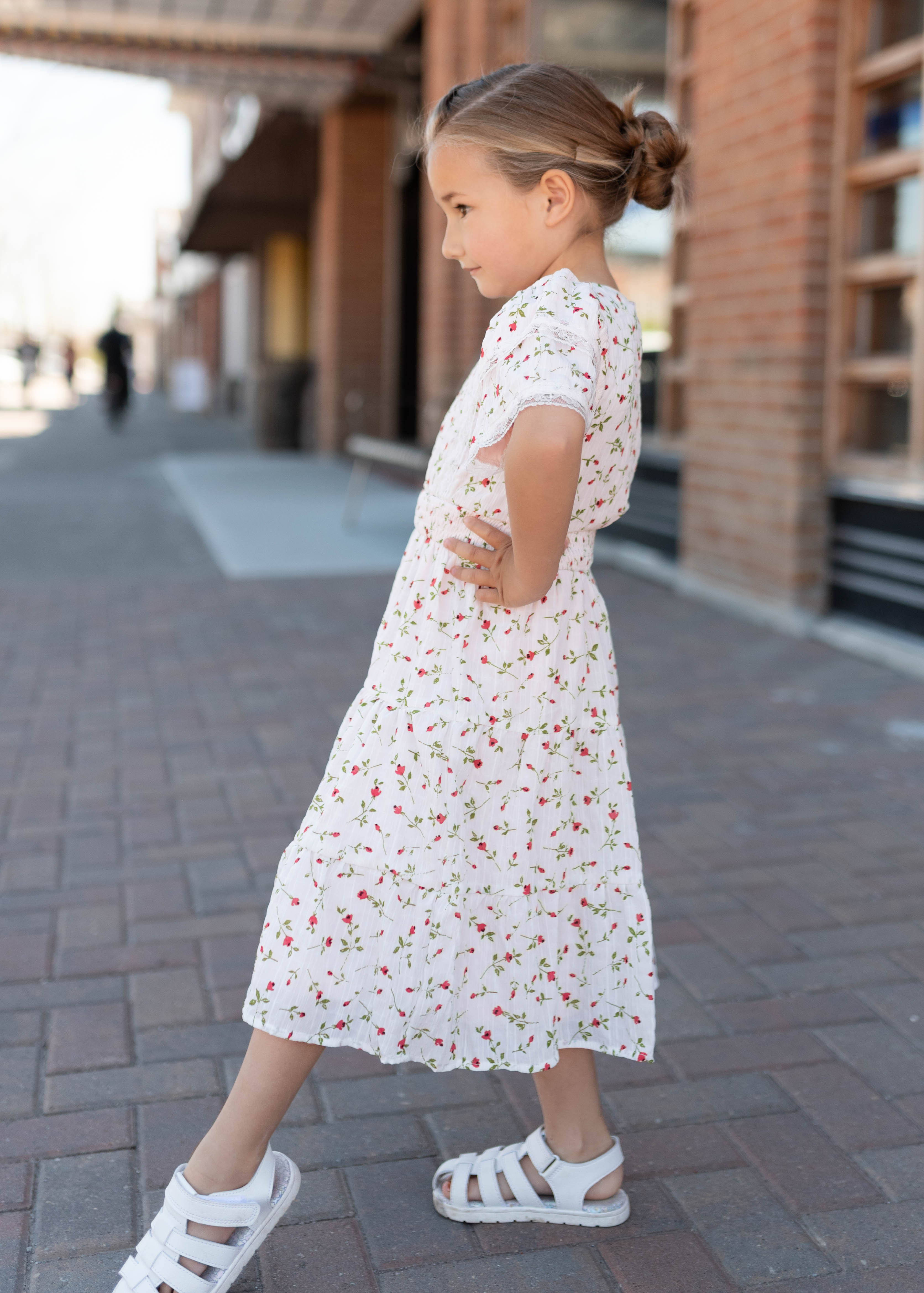 Averie Pink Floral Little Girl Dress