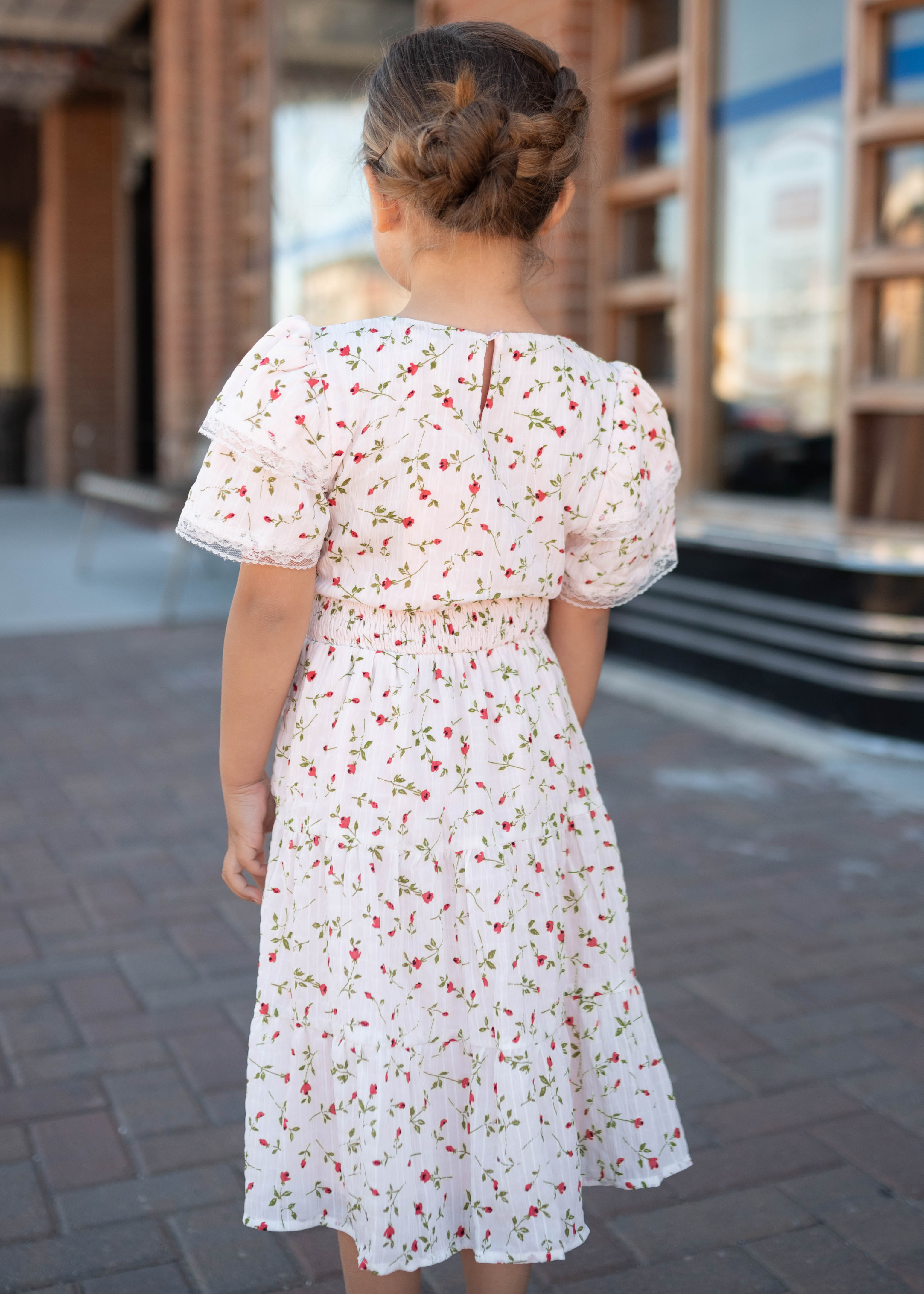Averie Pink Floral Little Girl Dress