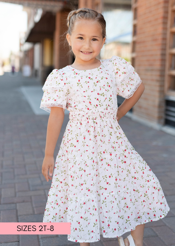 Averie Pink Floral Little Girl Dress