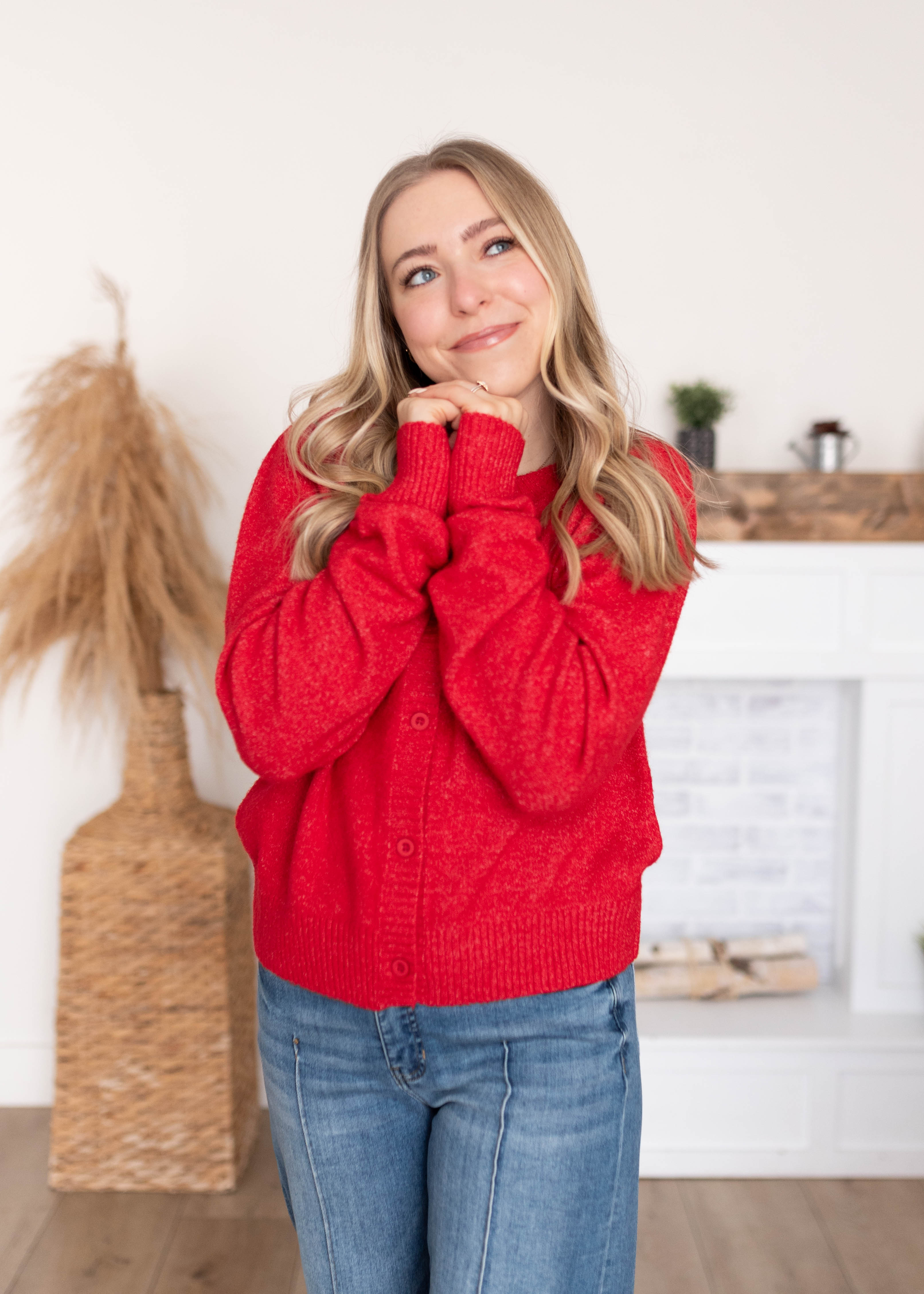 Briana Red Cardigan