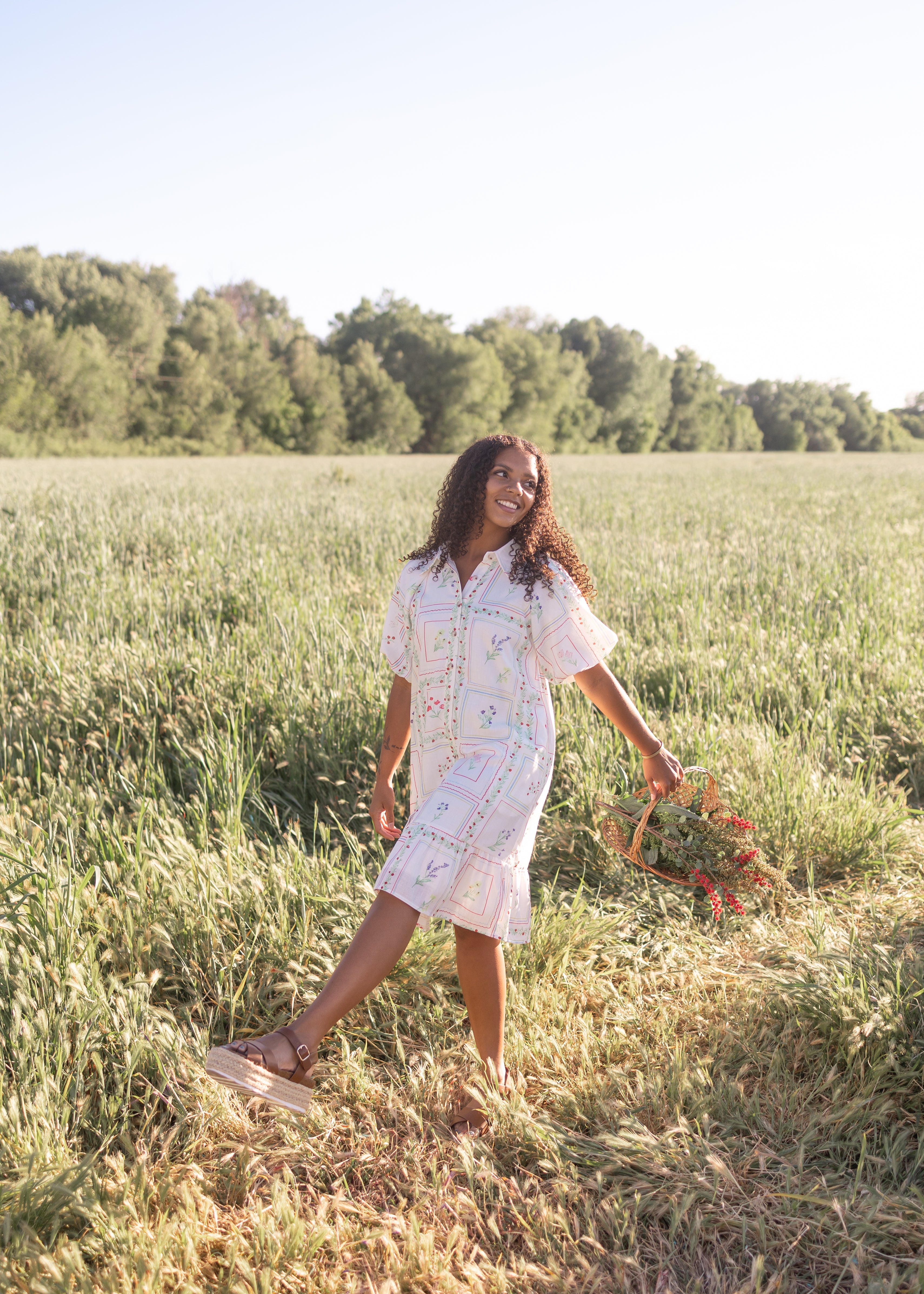 Caitlin Ivory Floral Dress