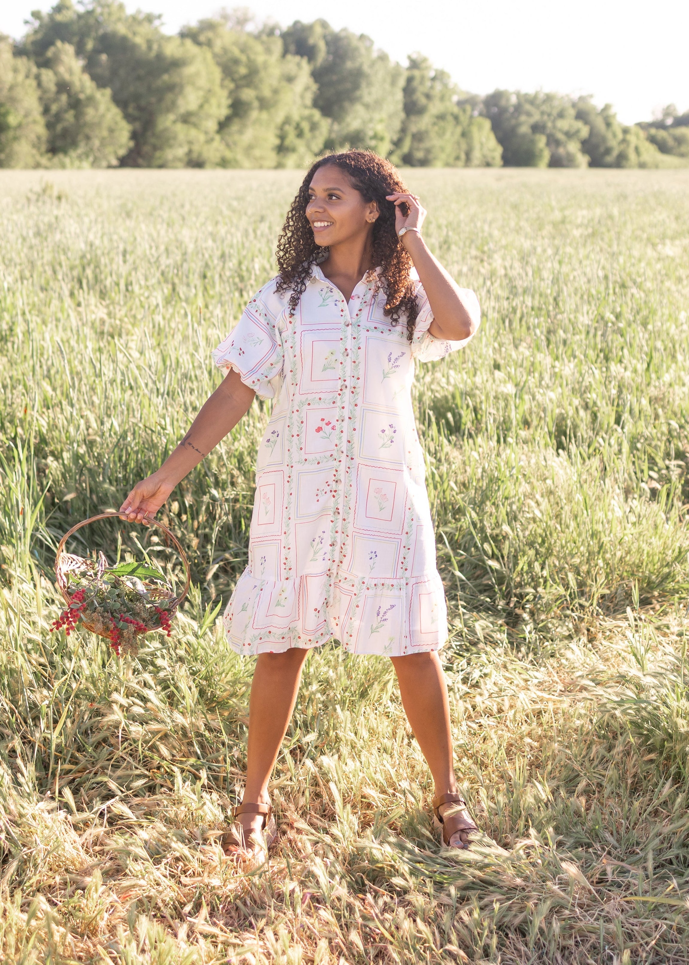 Caitlin Ivory Floral Dress