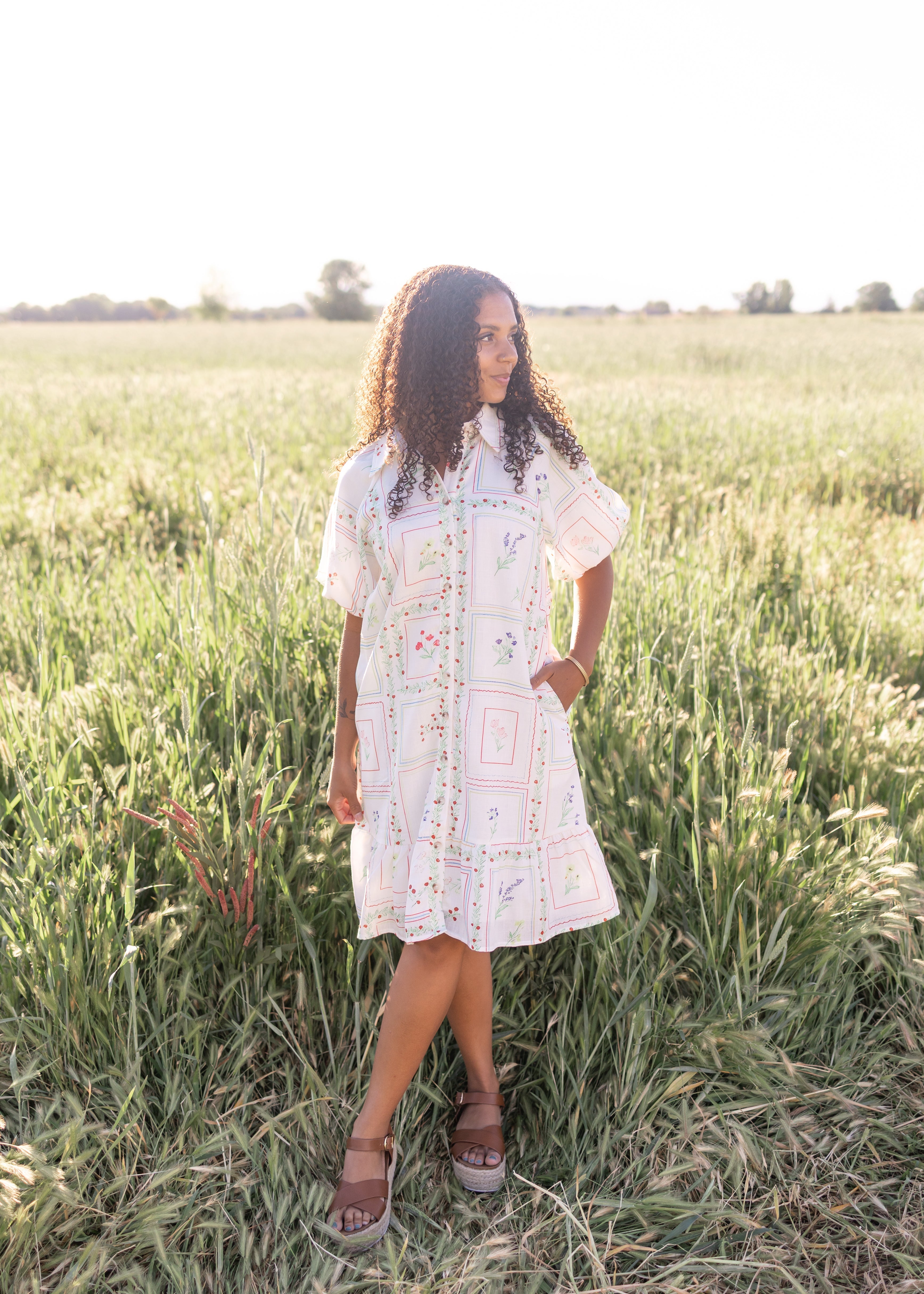 Caitlin Ivory Floral Dress