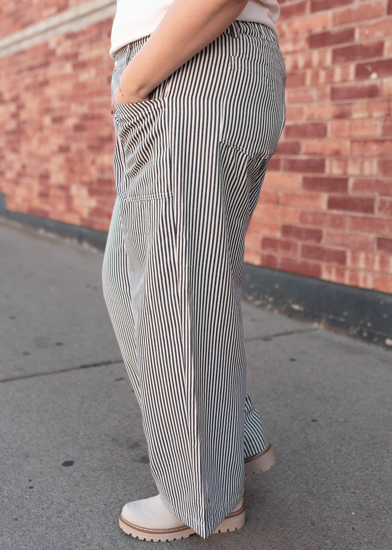 Camille Navy Pinstripe Pants