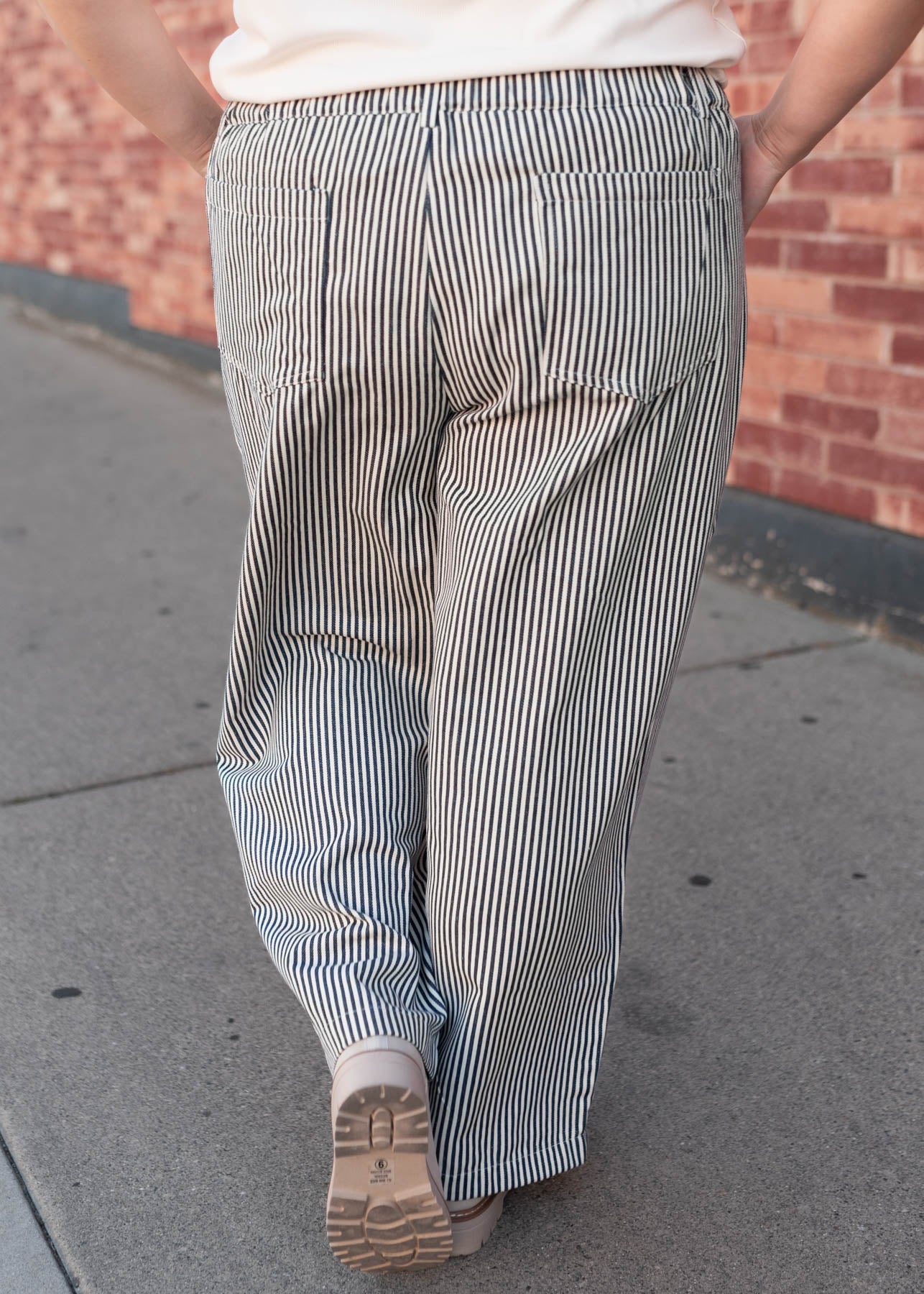 Camille Navy Pinstripe Pants