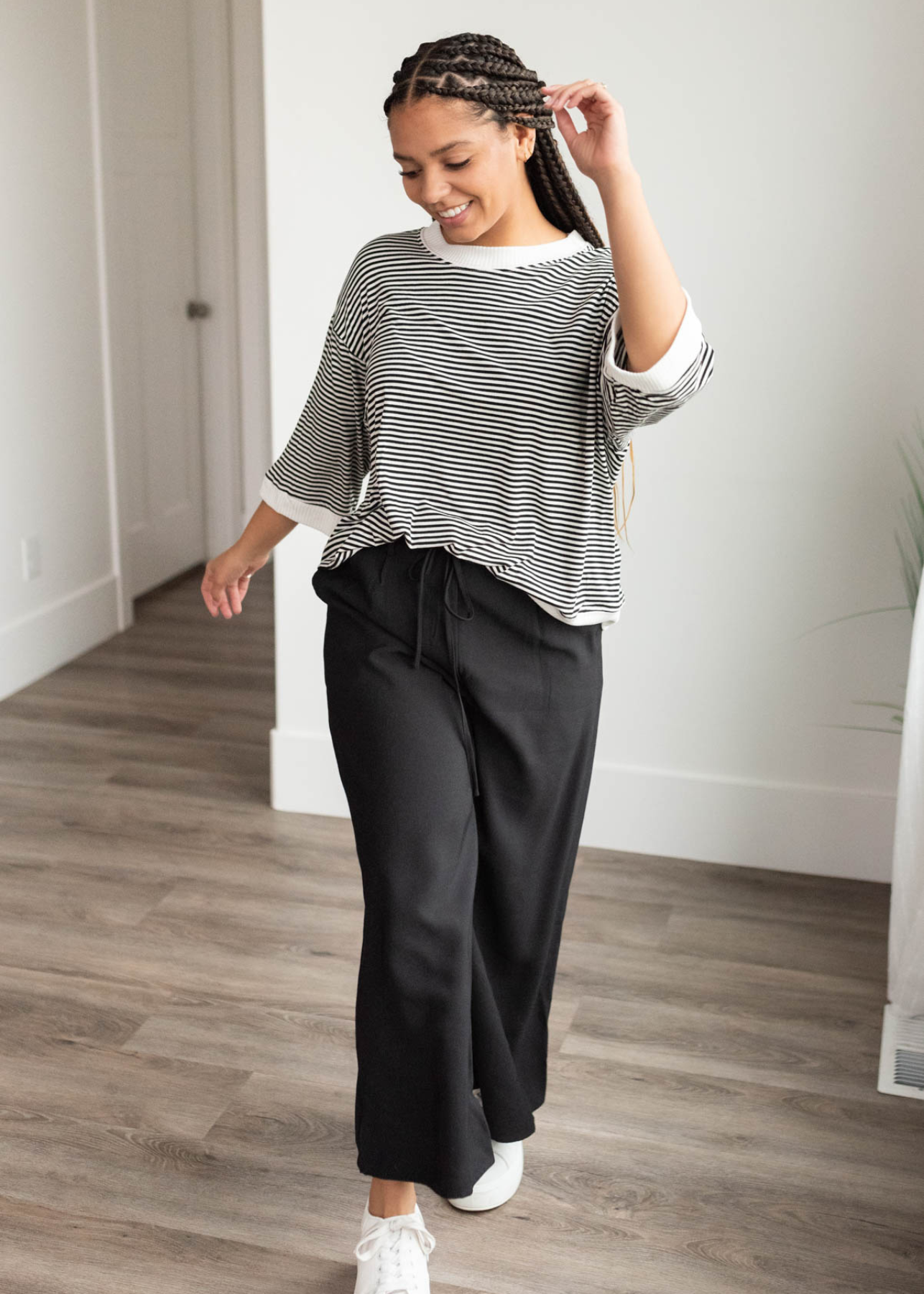 Charlee Black Stripe Top