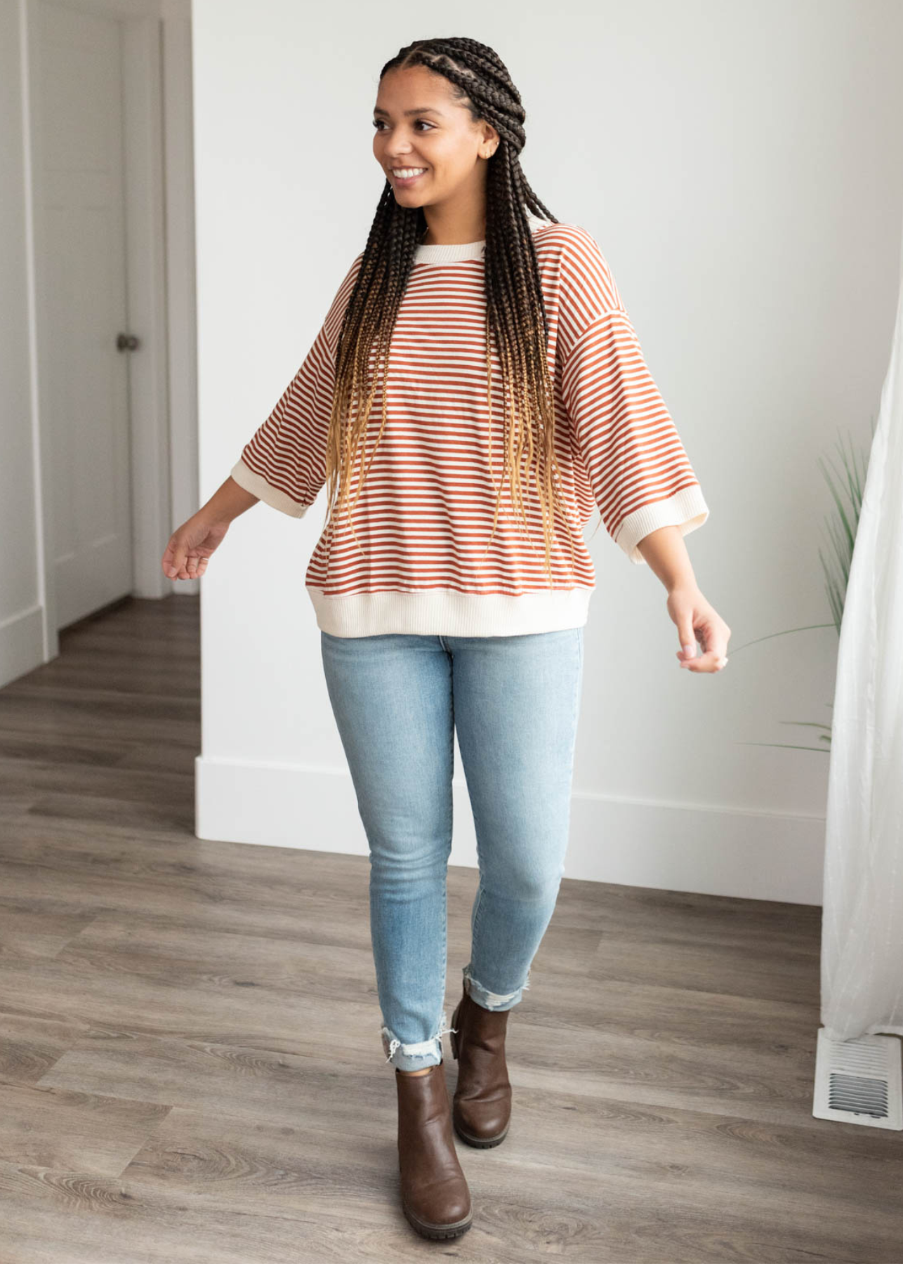 Charlee Rust Stripe Top