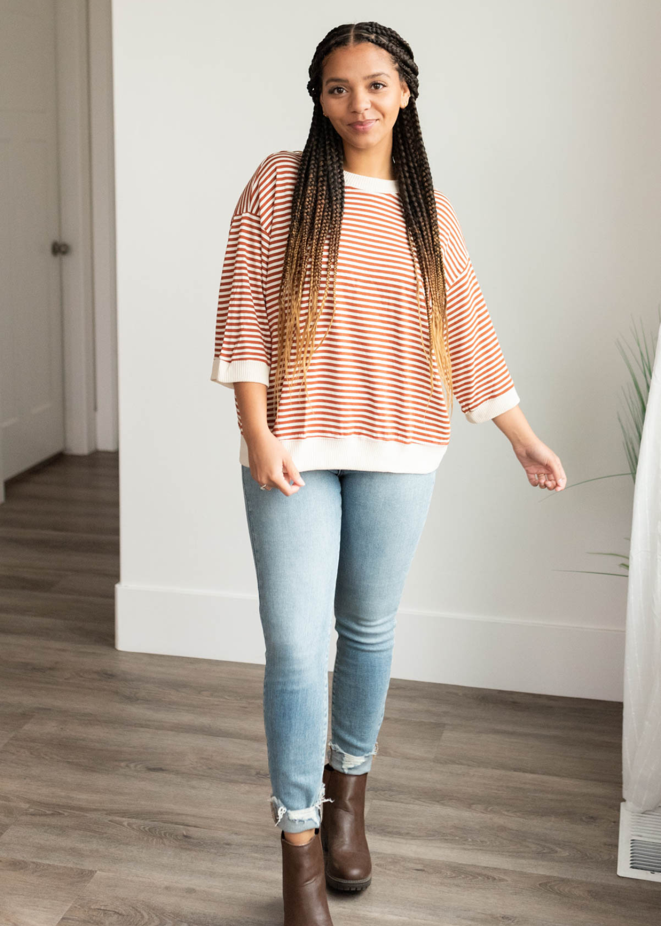 Charlee Rust Stripe Top