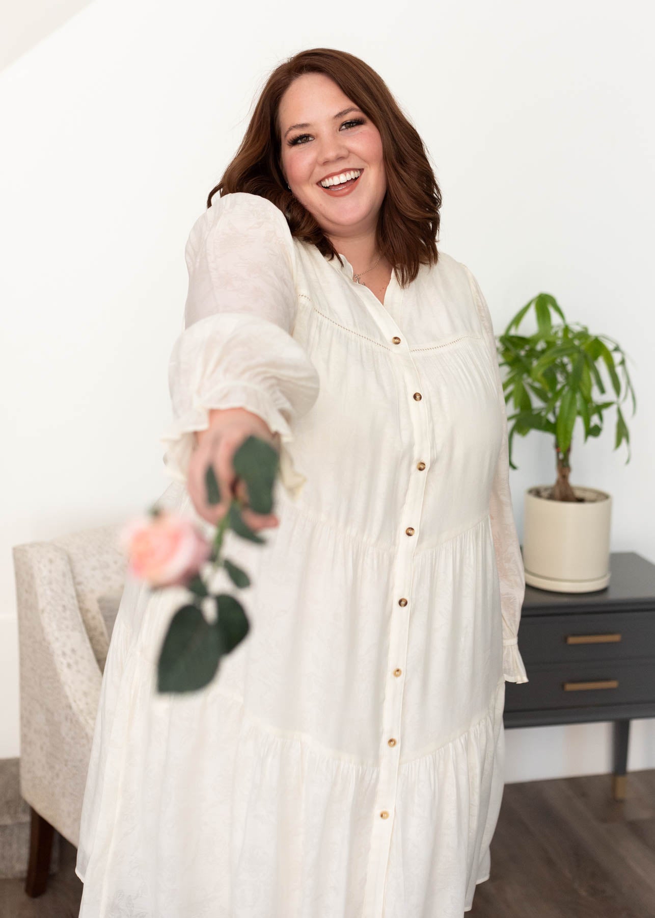 Christina Ivory Button Down Dress