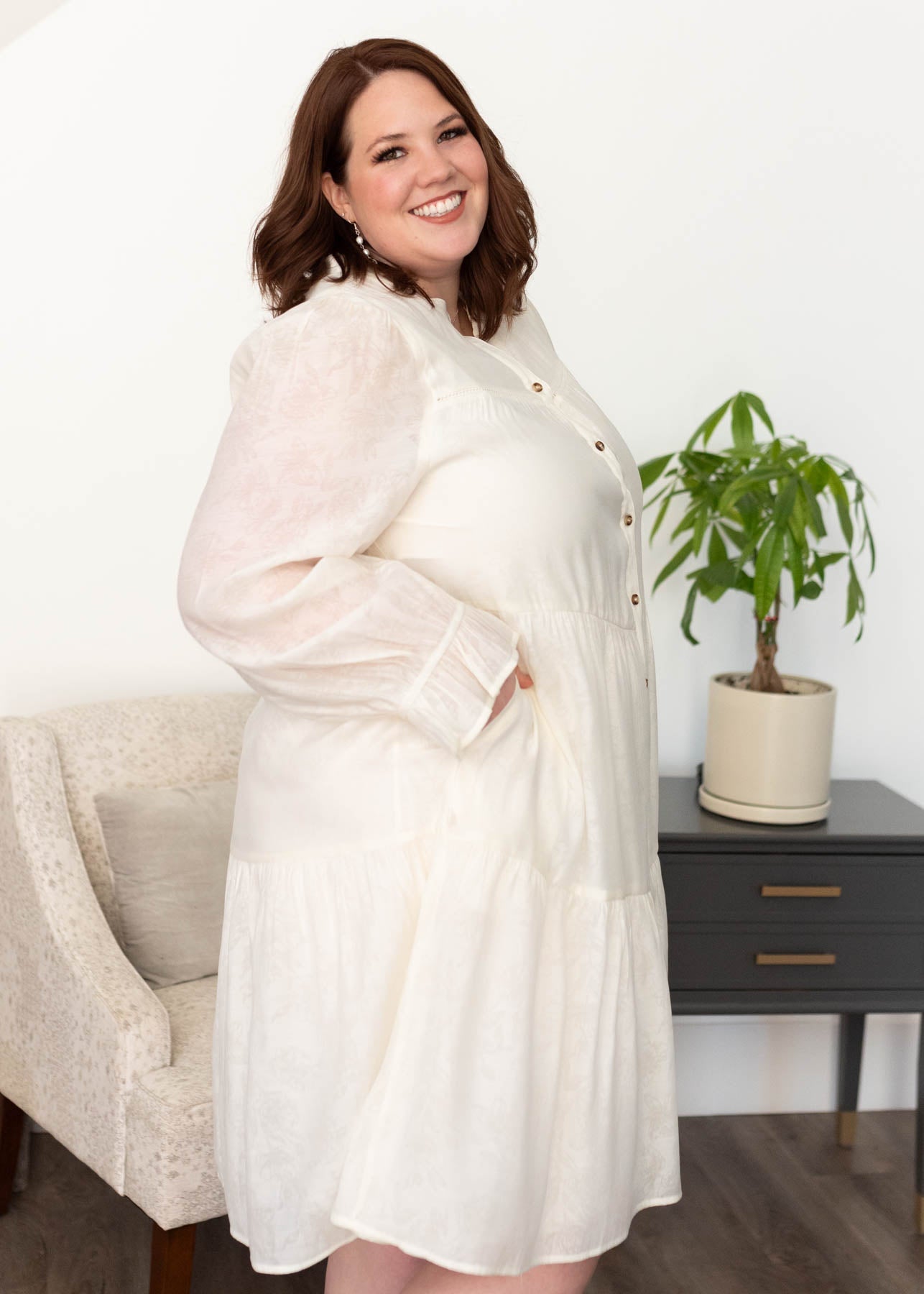 Christina Ivory Button Down Dress
