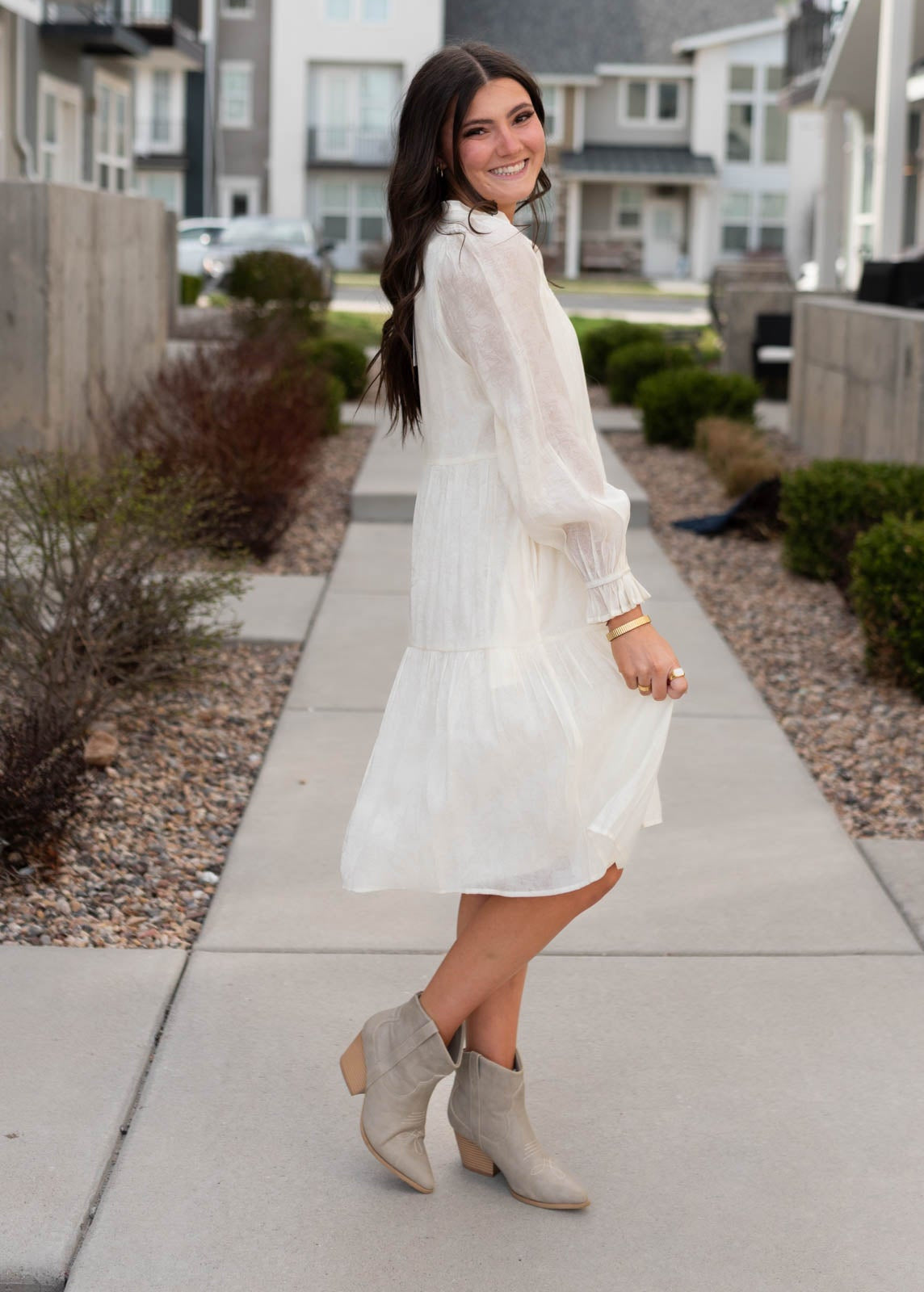 Christina Ivory Button Down Dress