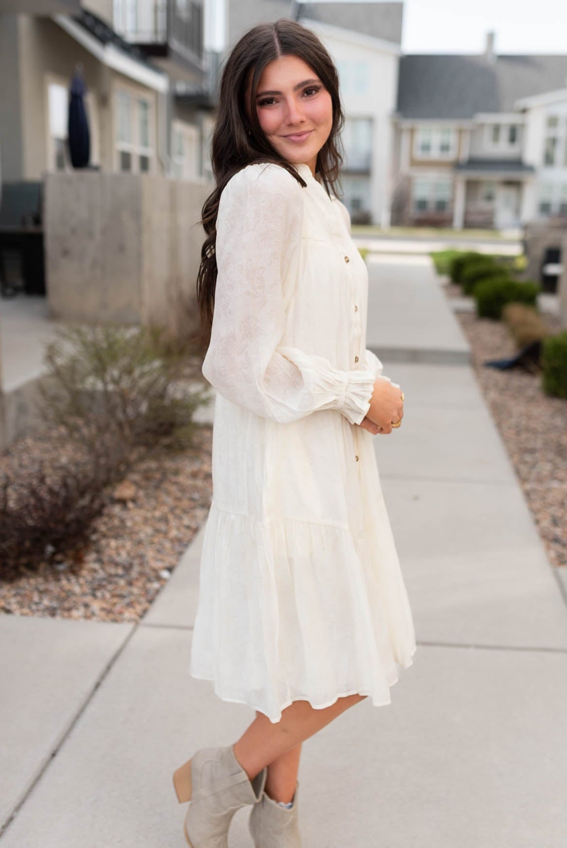 Christina Ivory Button Down Dress