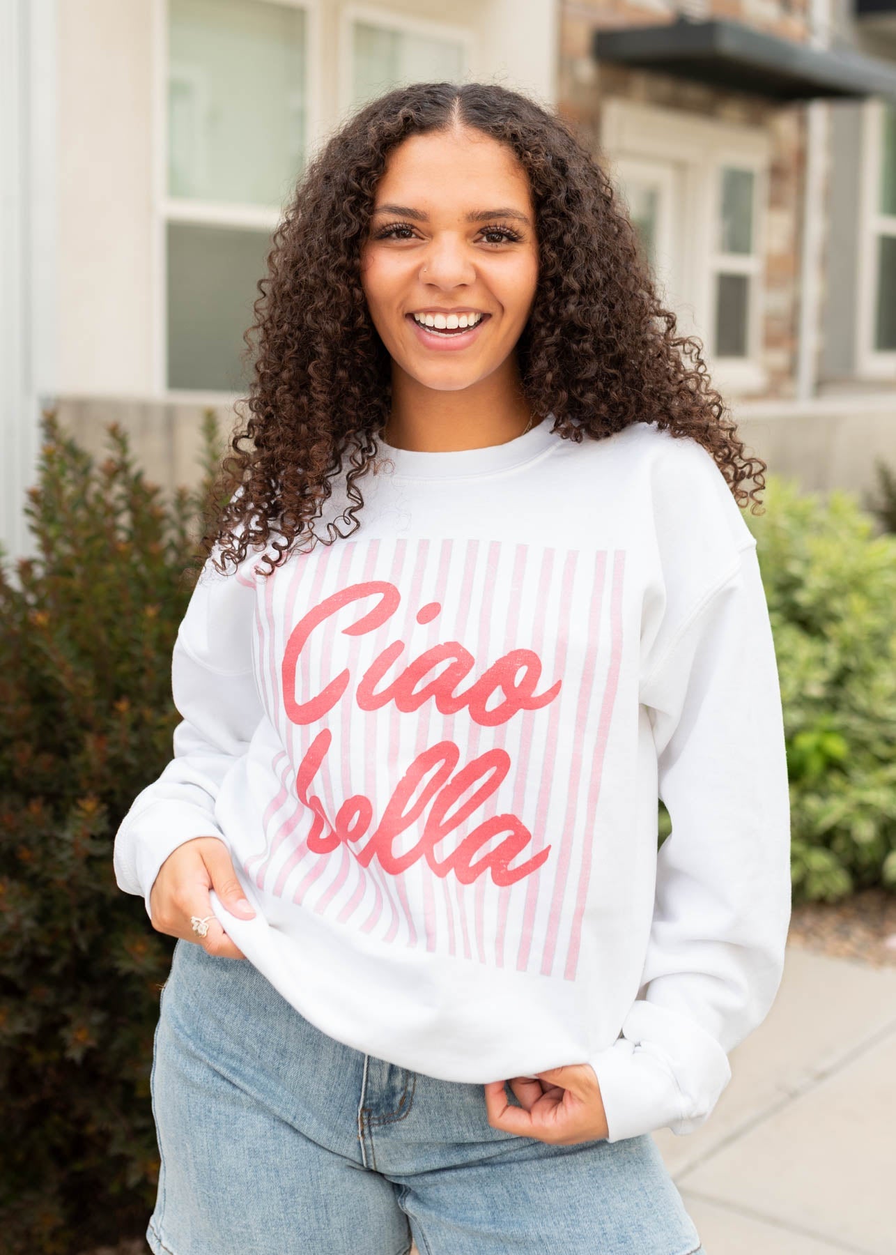 Ciao Bella White Sweatshirt