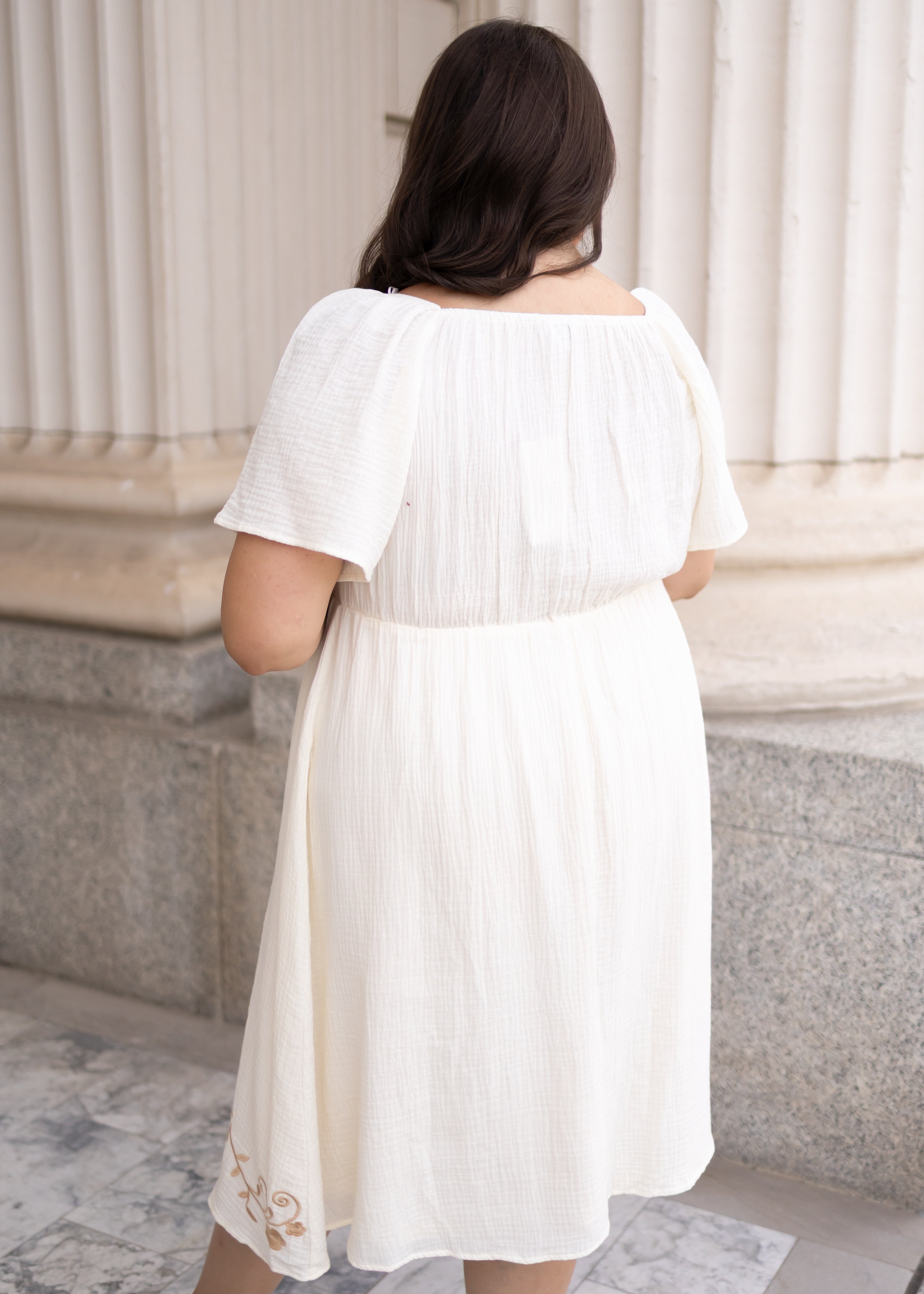 Clarisse Ivory Embroidered Dress