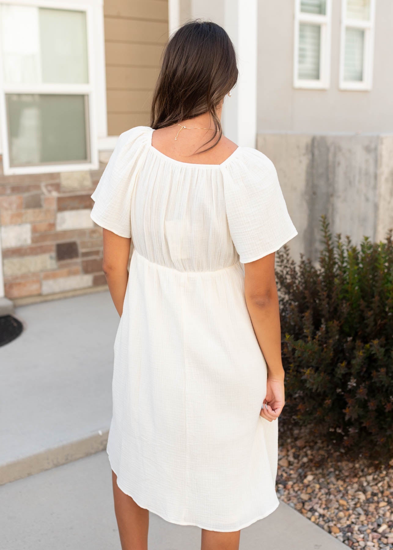 Clarisse Ivory Embroidered Dress