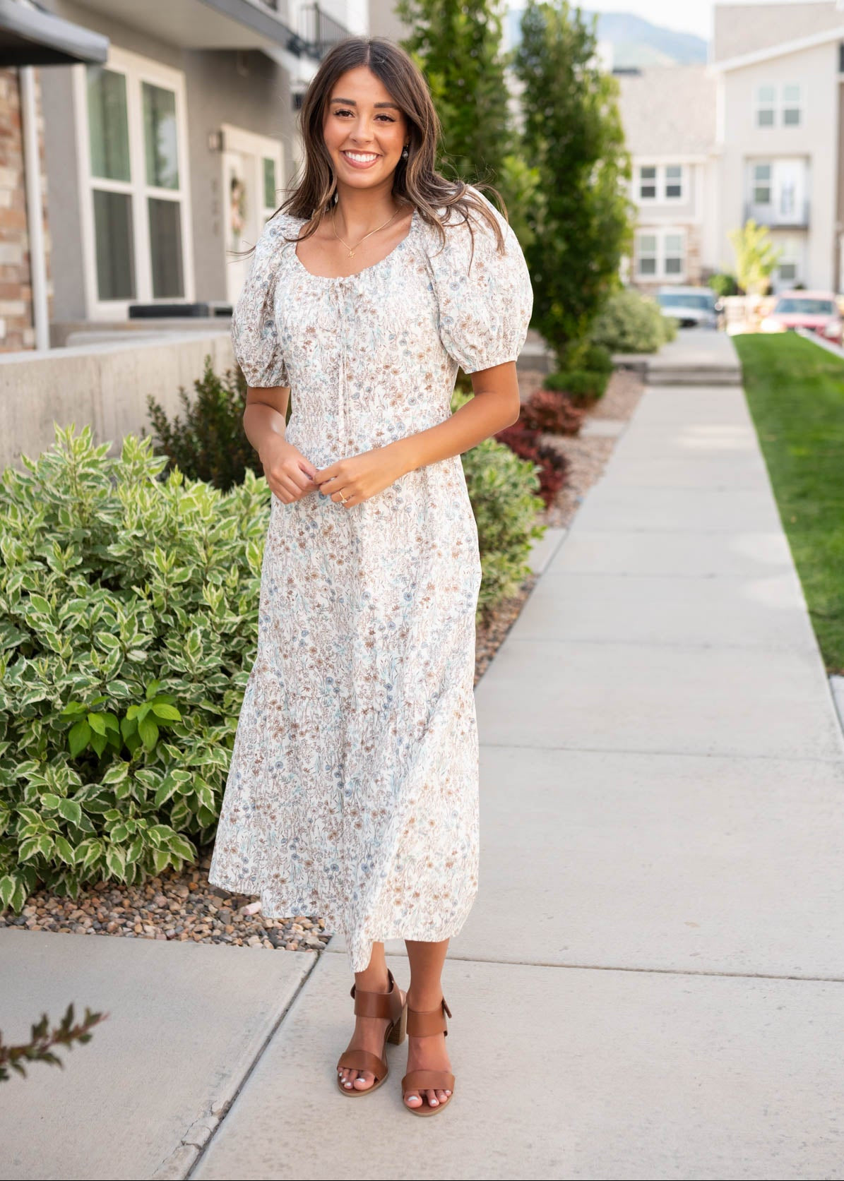 Cleo Cream Floral Dress