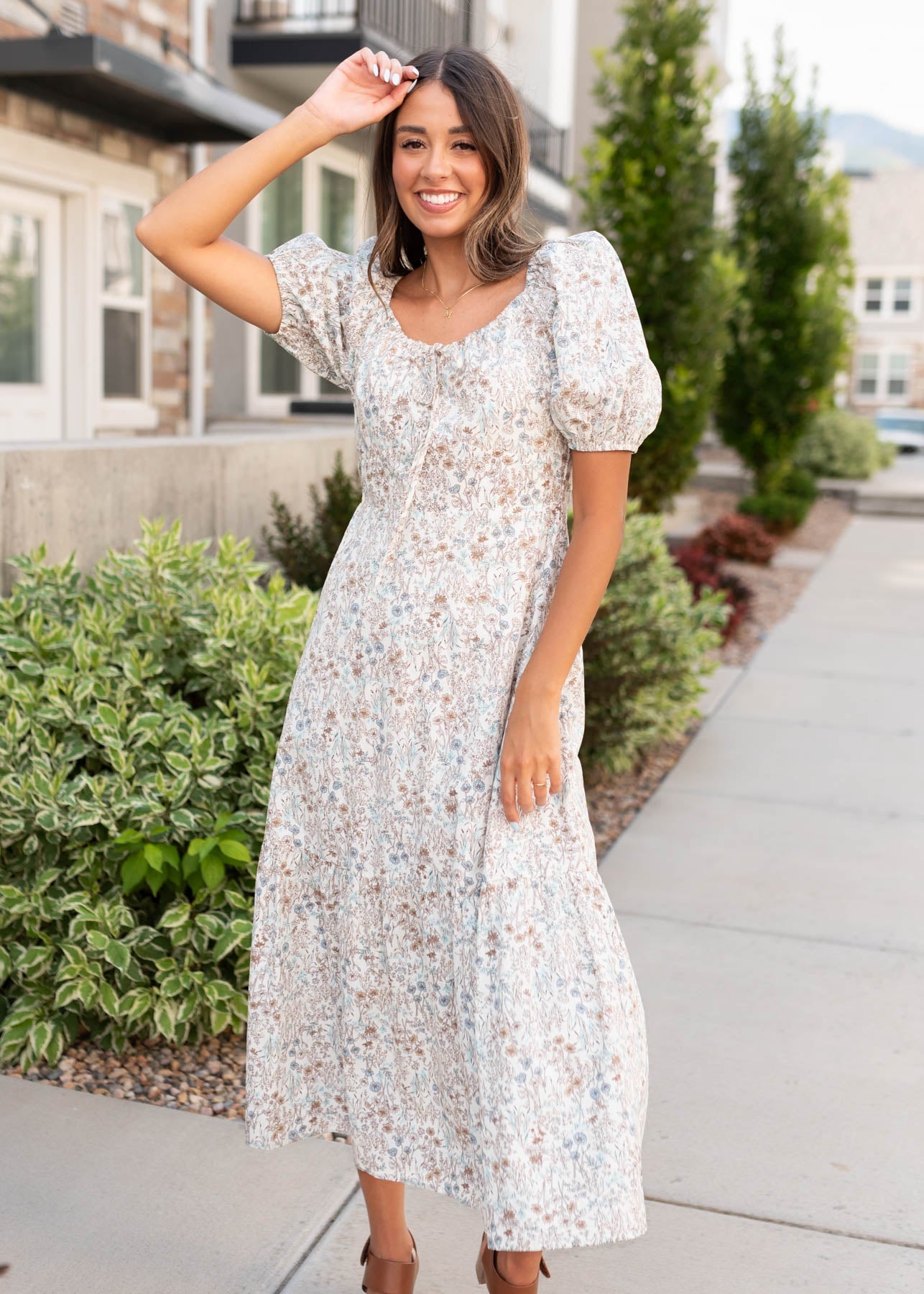 Cleo Cream Floral Dress