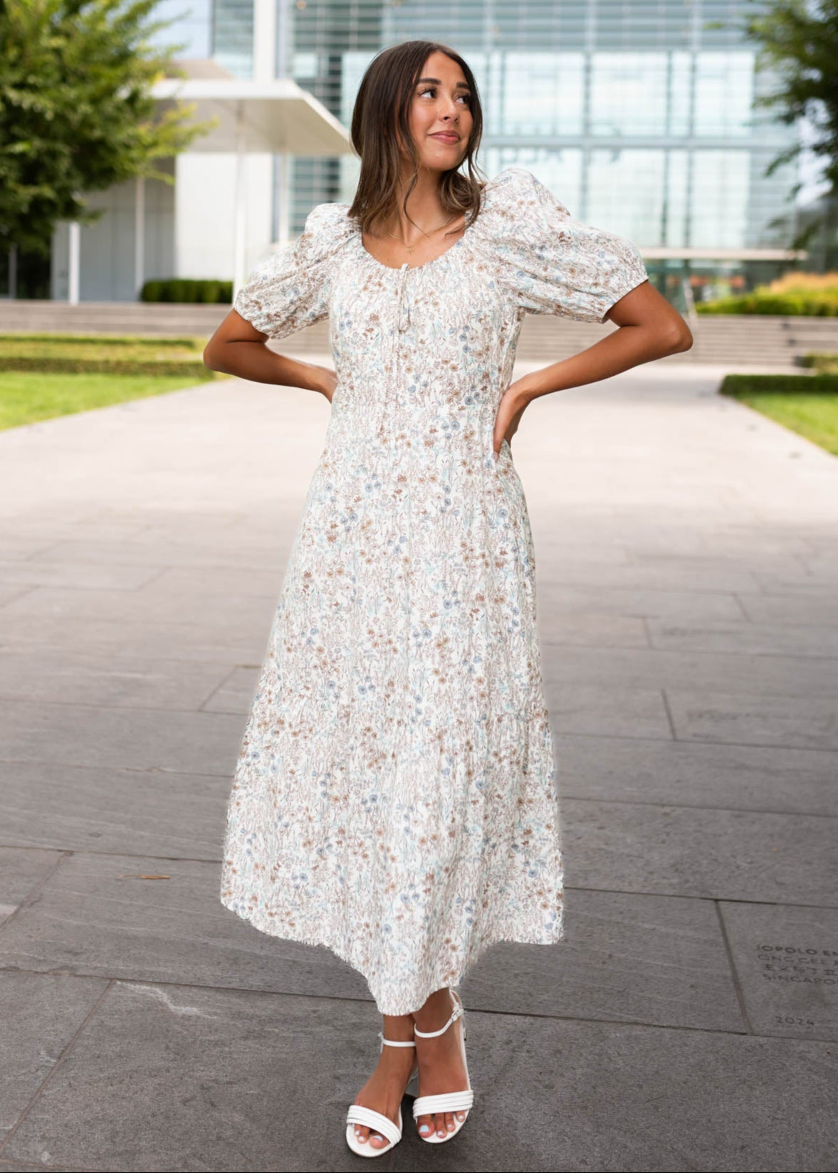 Cleo Cream Floral Dress