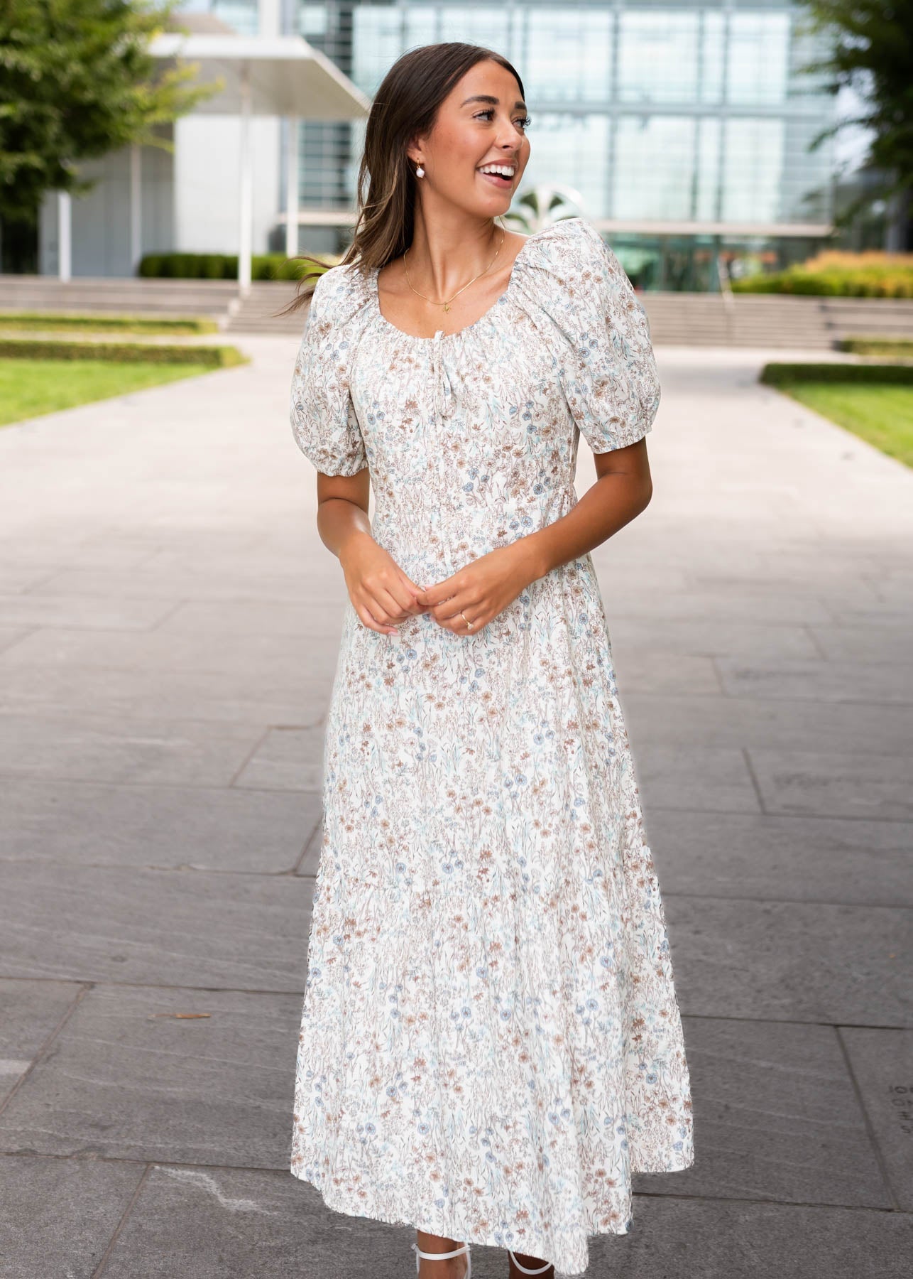 Cleo Cream Floral Dress