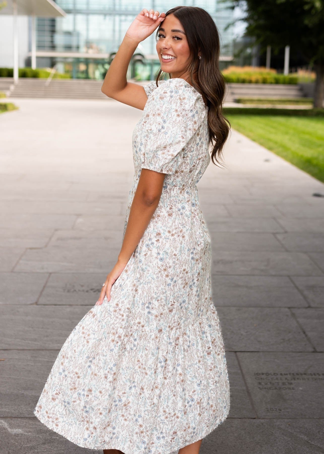 Cleo Cream Floral Dress
