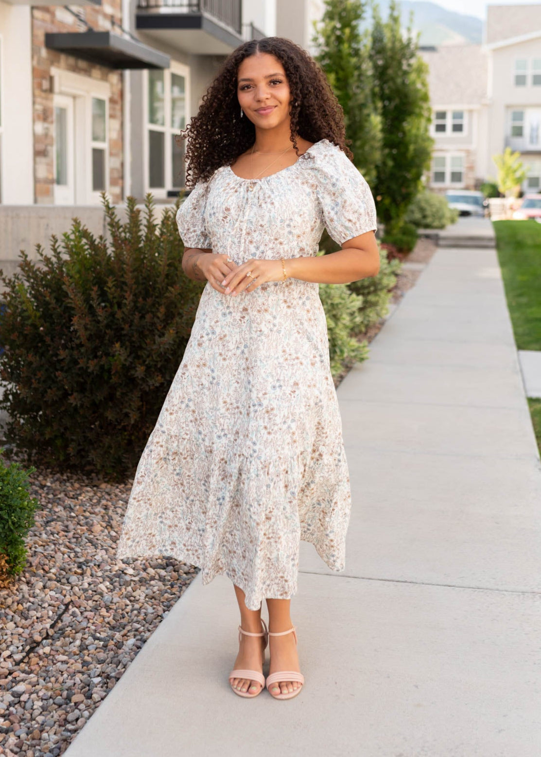Cleo Cream Floral Dress