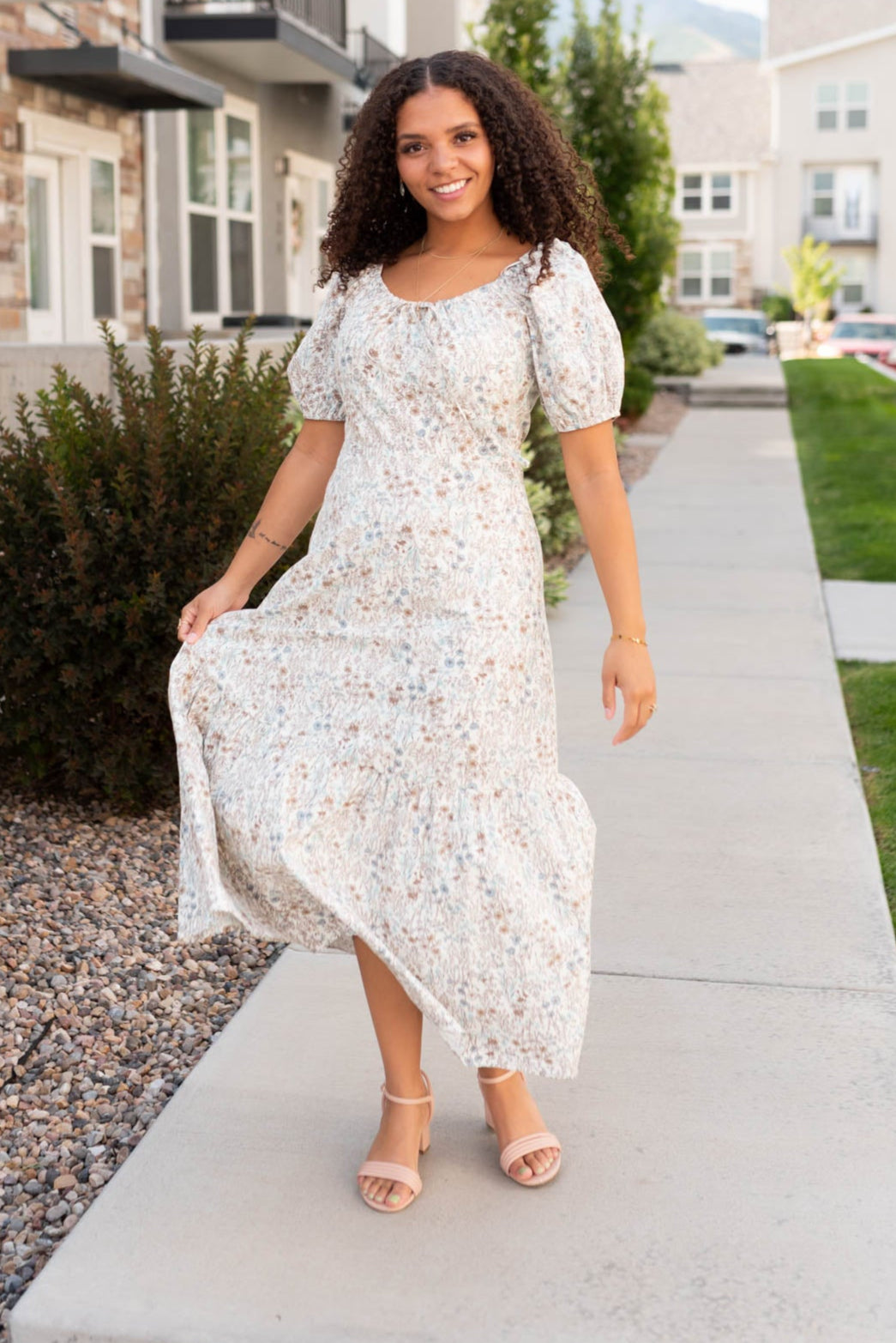 Cleo Cream Floral Dress