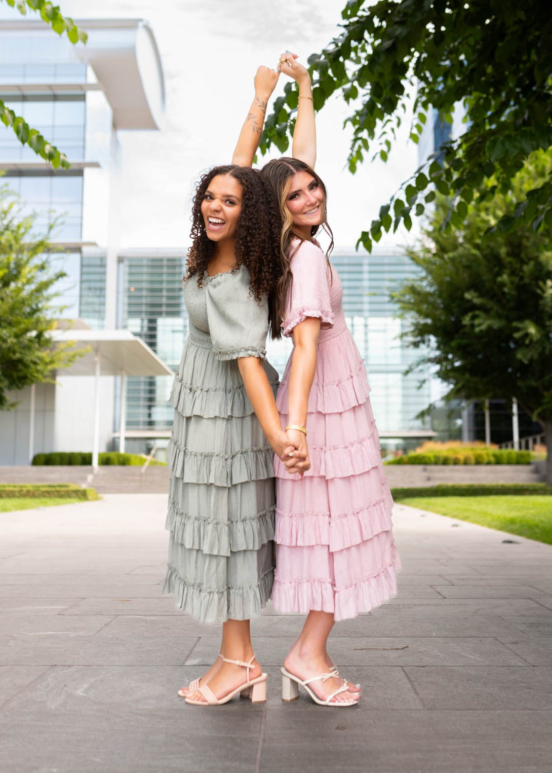 Korin Pink Ruffle Tiered Dress