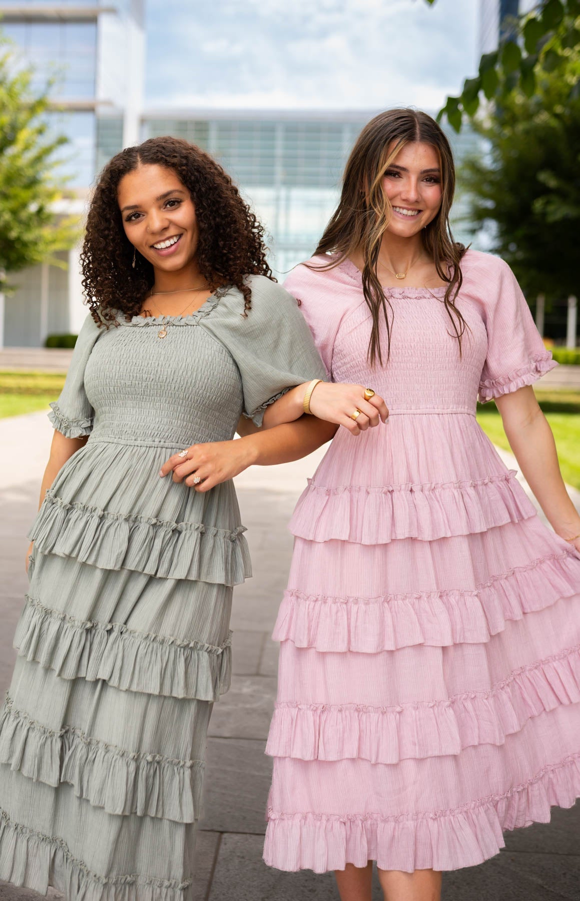 Korin Pink Ruffle Tiered Dress