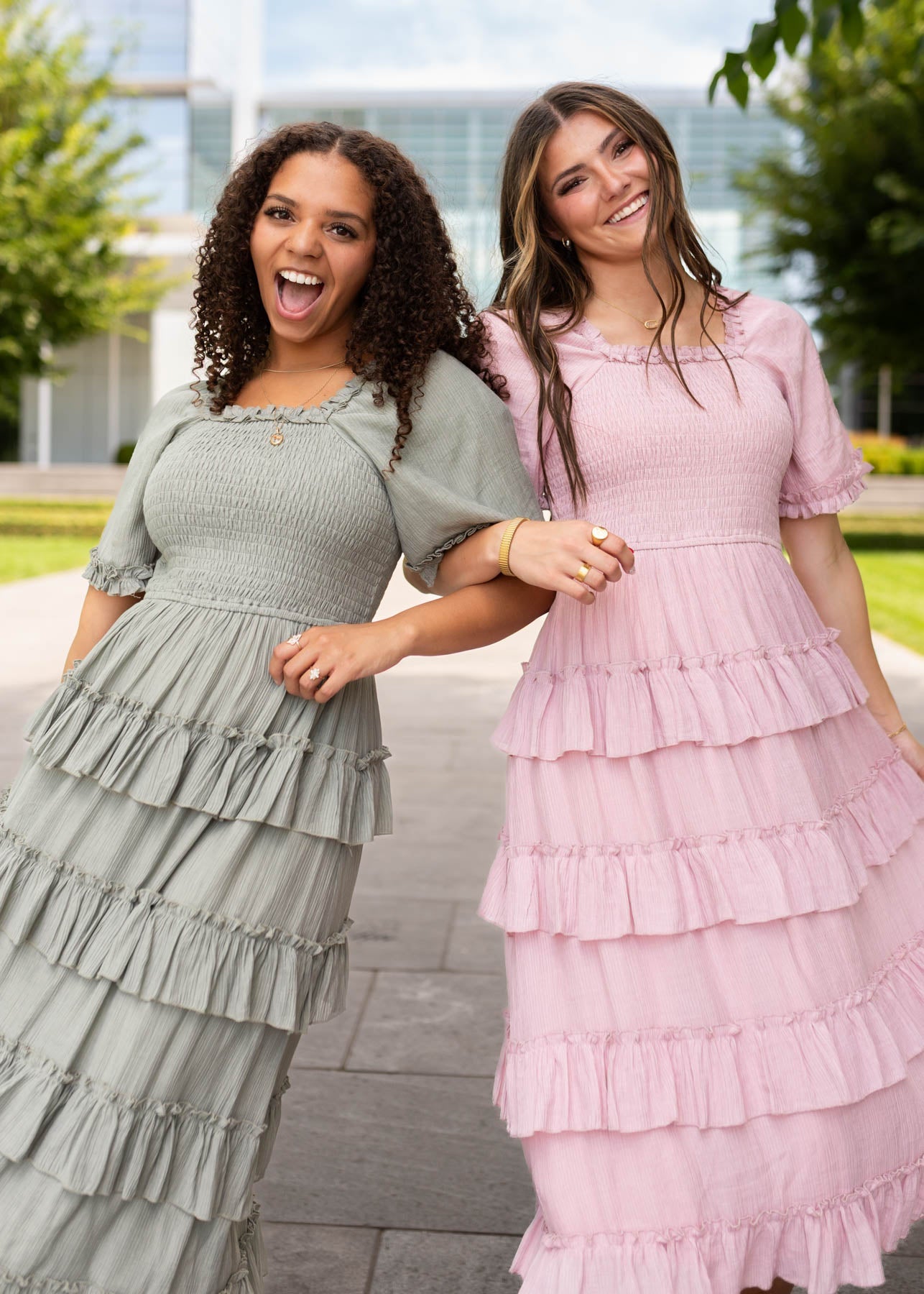 Korin Pink Ruffle Tiered Dress