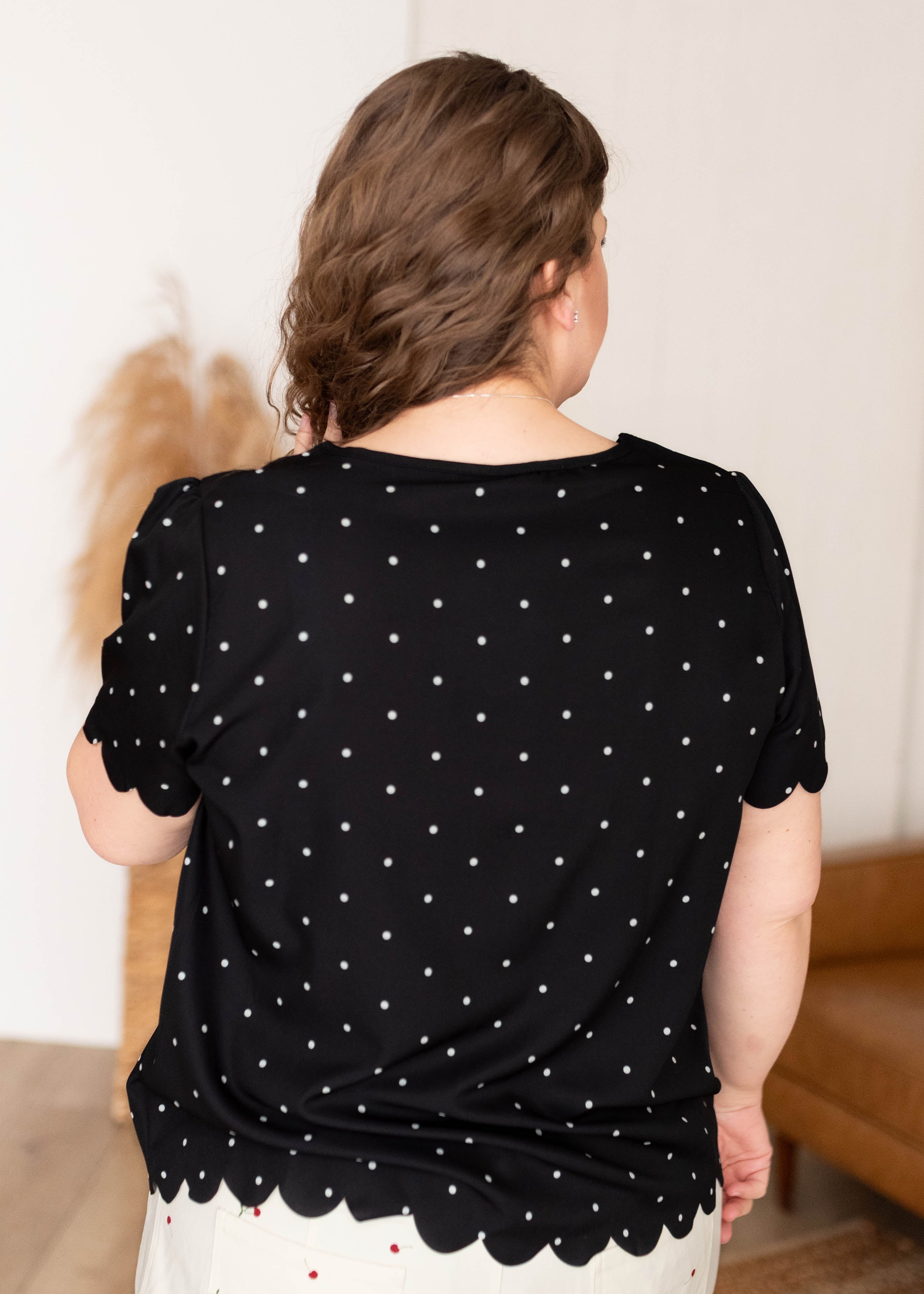 Daniella Black Polka Dot Top