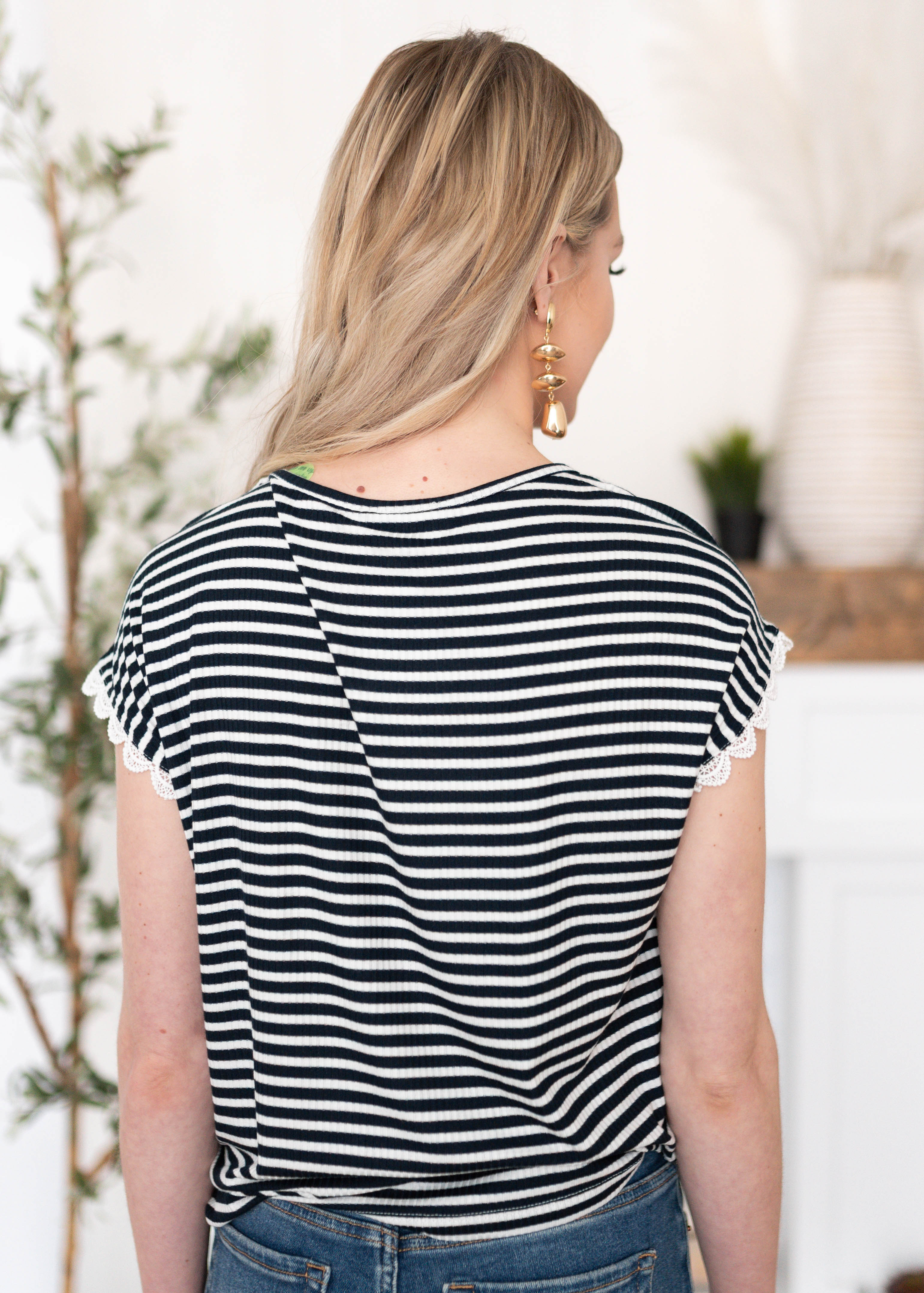 Daphne Navy Stripe Top