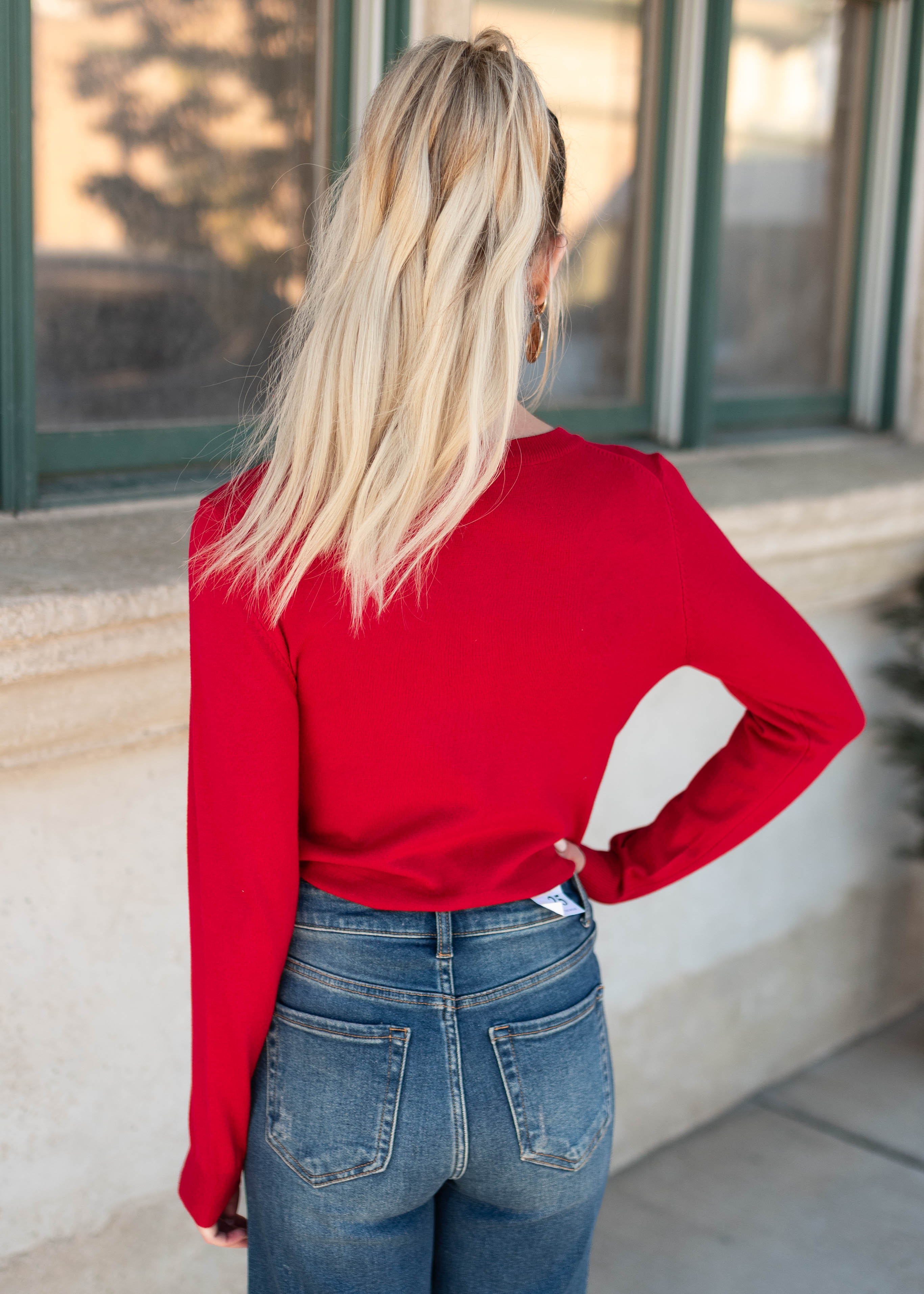 Deja Red Button Down Cardigan