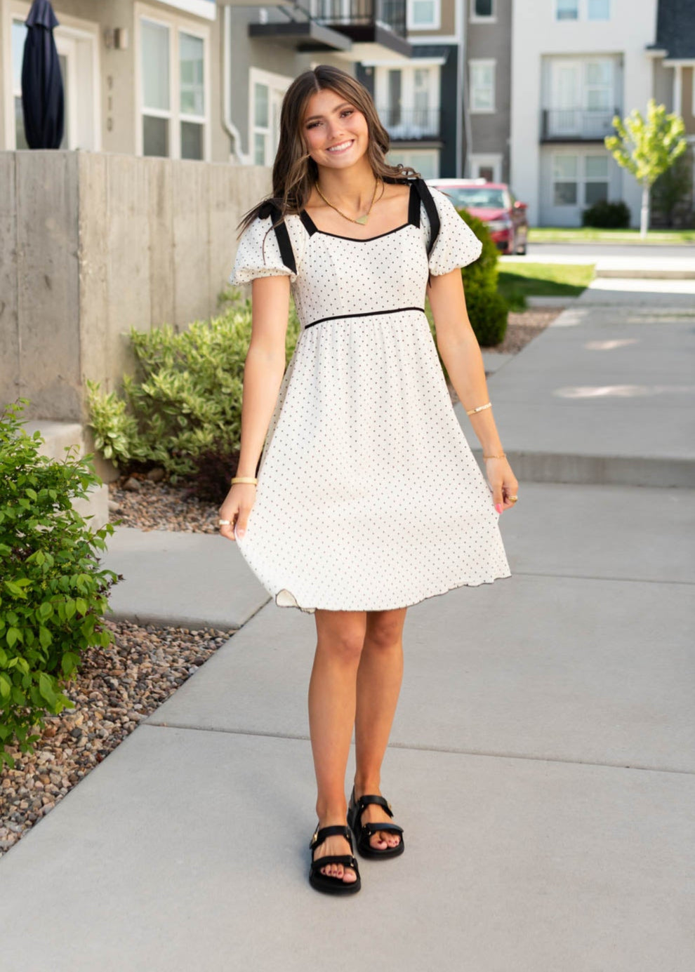 Dottie Ivory Polka Dot Dress
